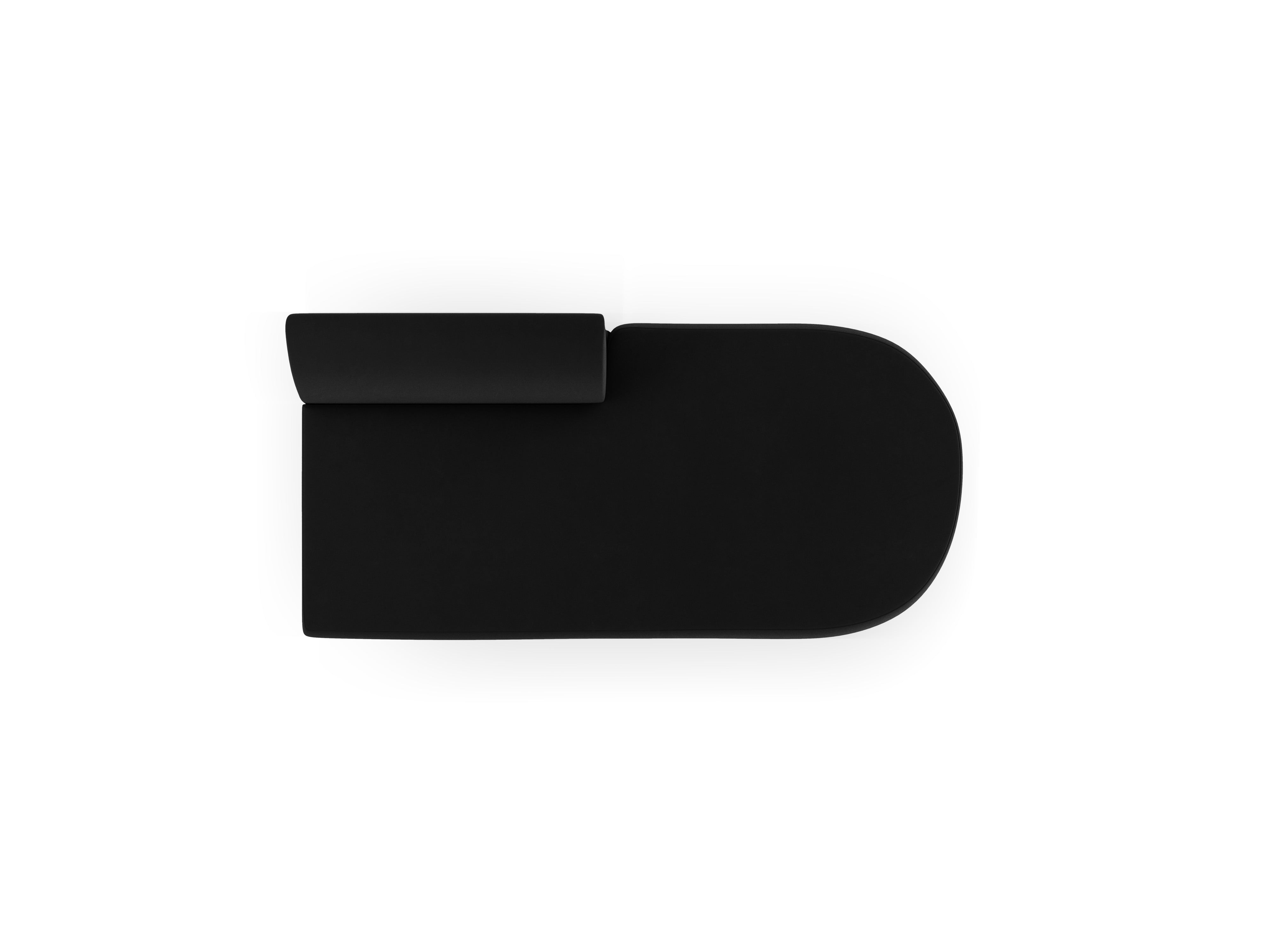 Dvojmiestny sametový pravostranný szezlong MILEY čierny