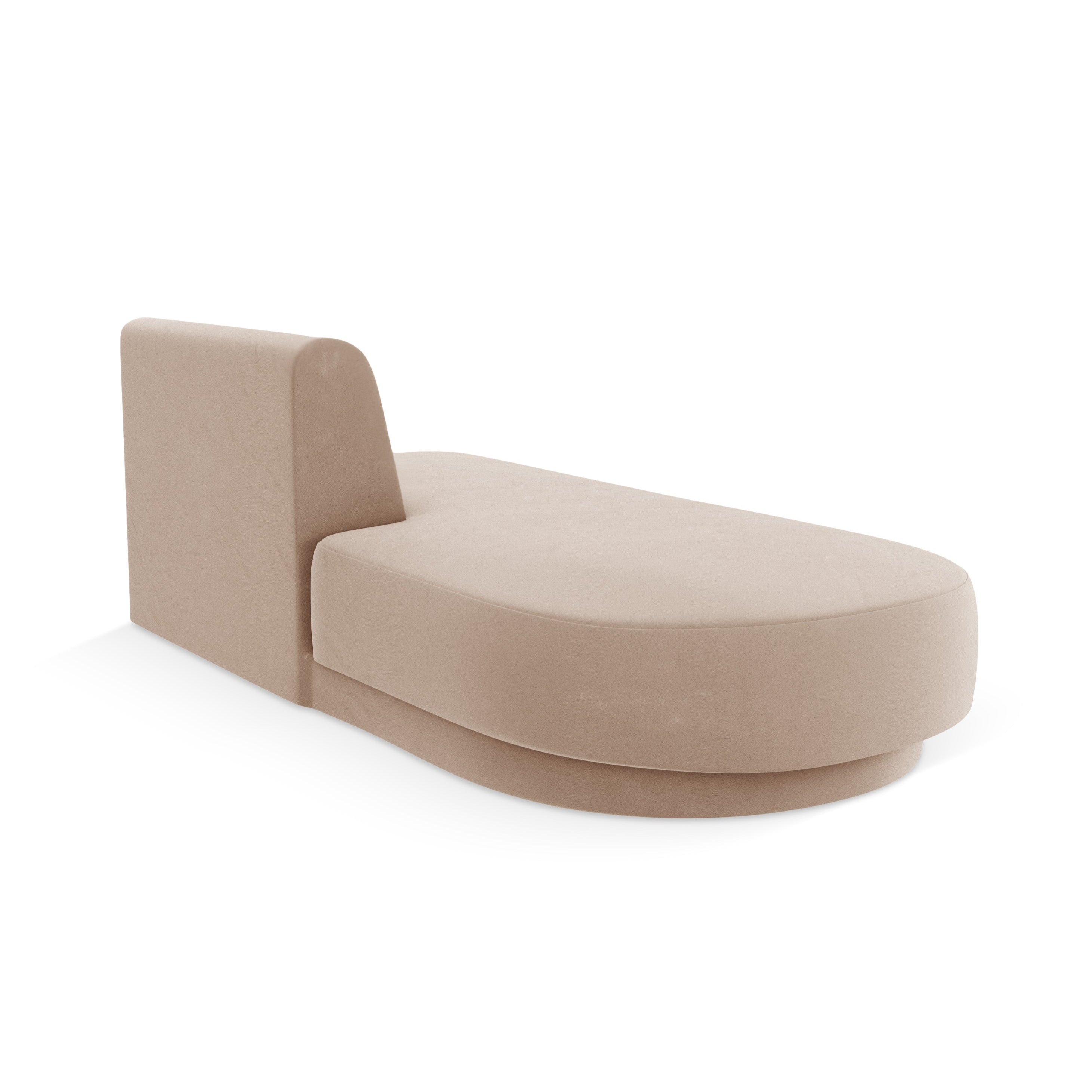 2-seater velvet left-facing chaise longue MILEY cappuccino