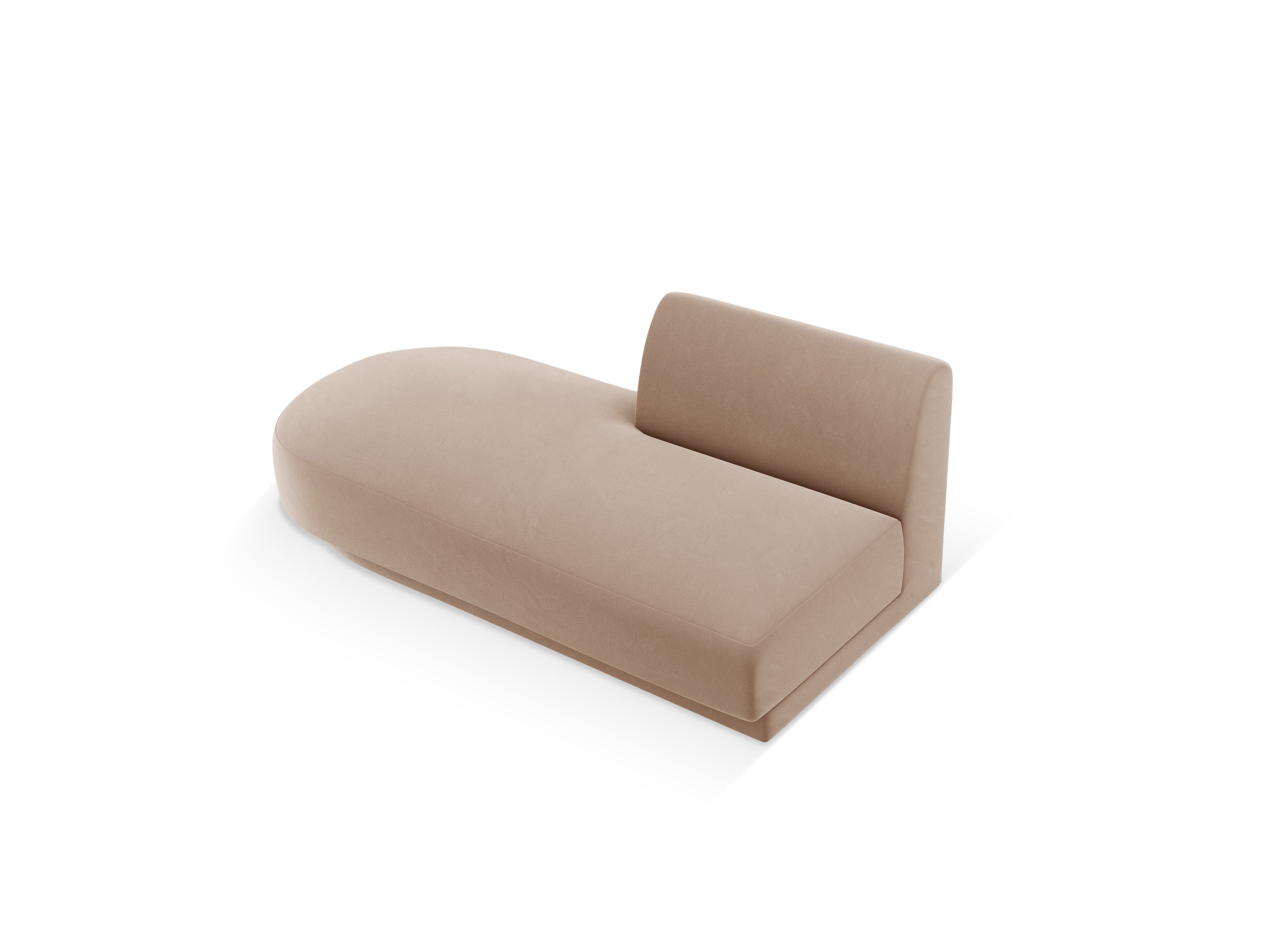 2-seater velvet left-facing chaise longue MILEY cappuccino