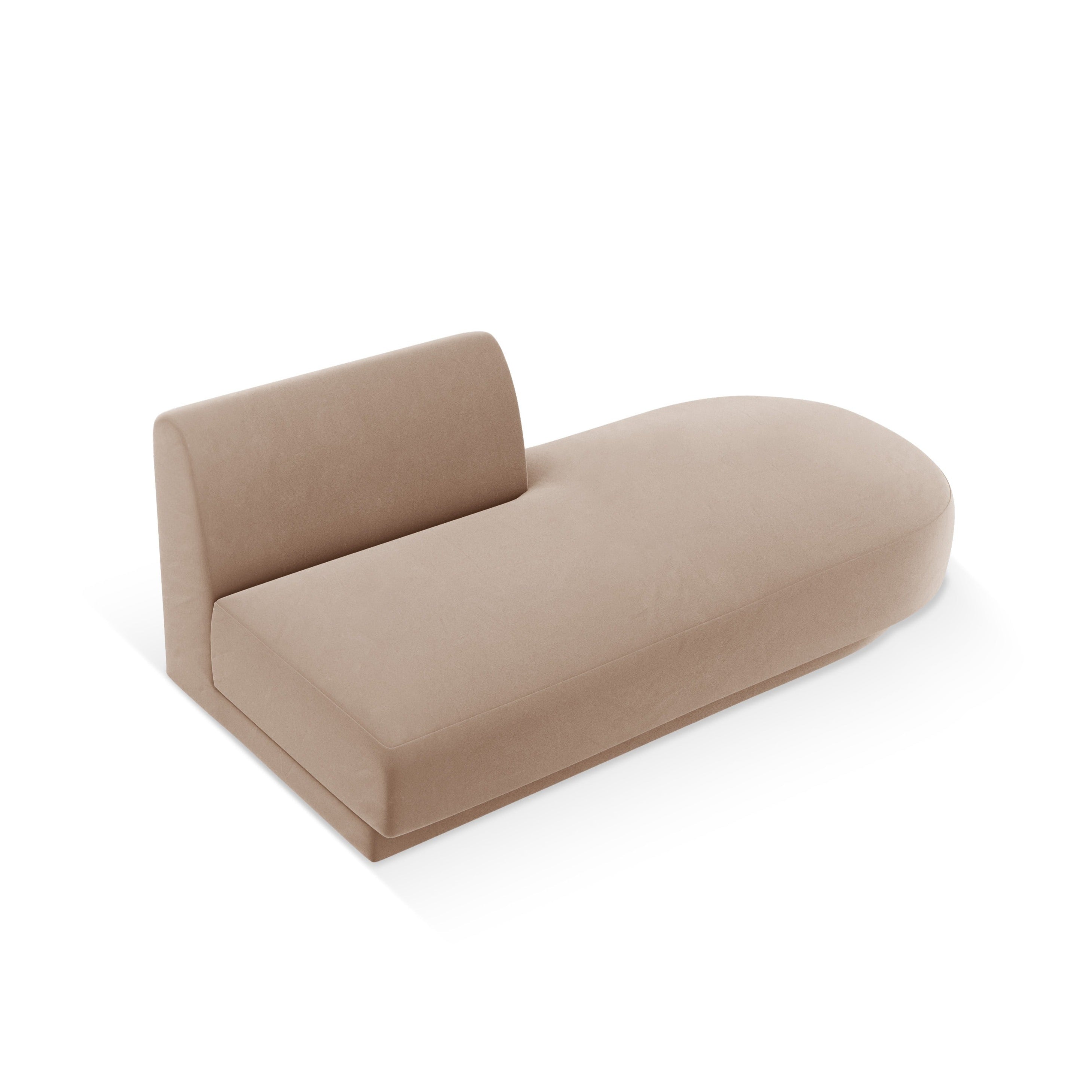 2-seater velvet right-facing chaise longue MILEY cappuccino