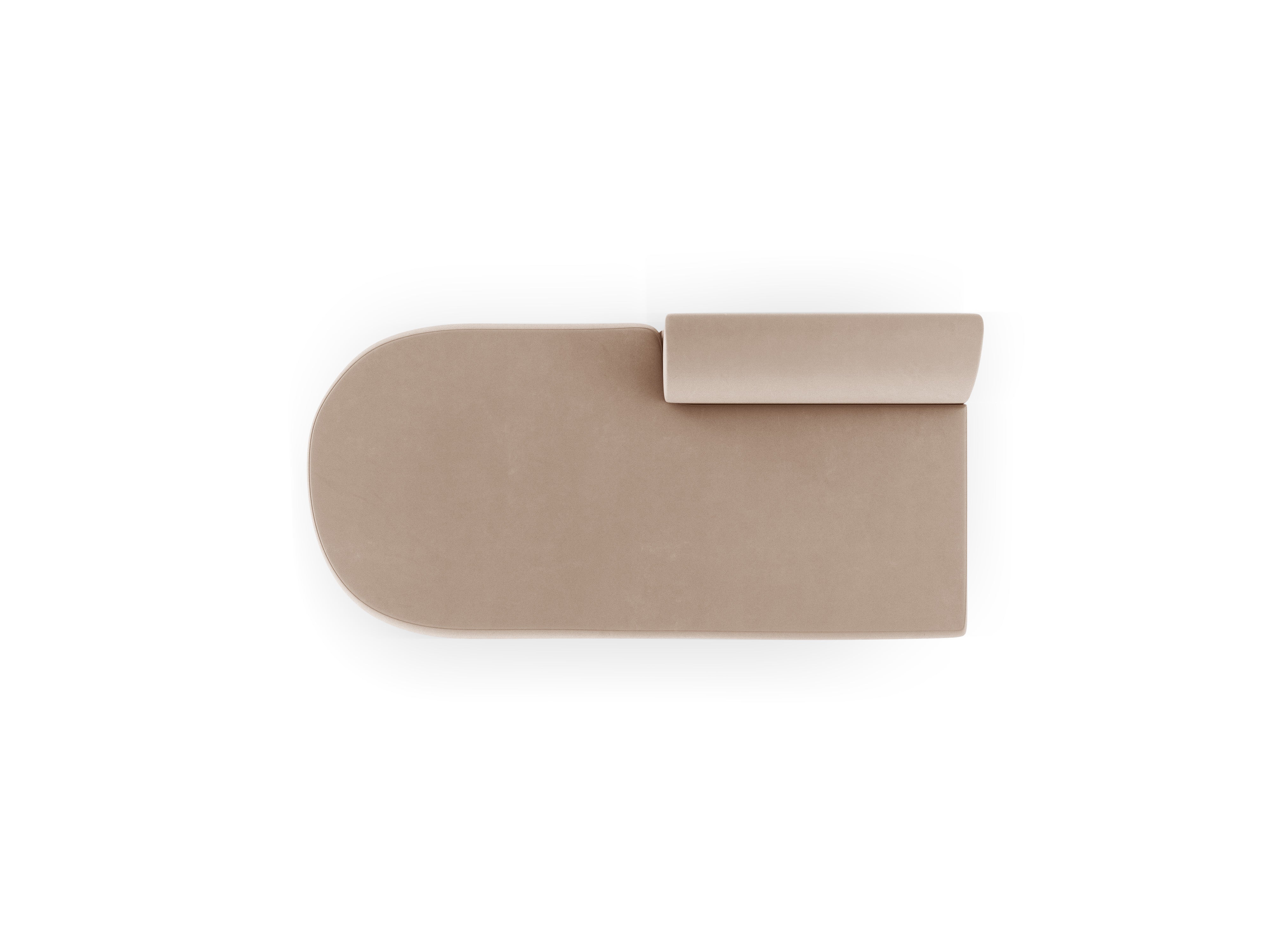 2-seater velvet left-facing chaise longue MILEY cappuccino