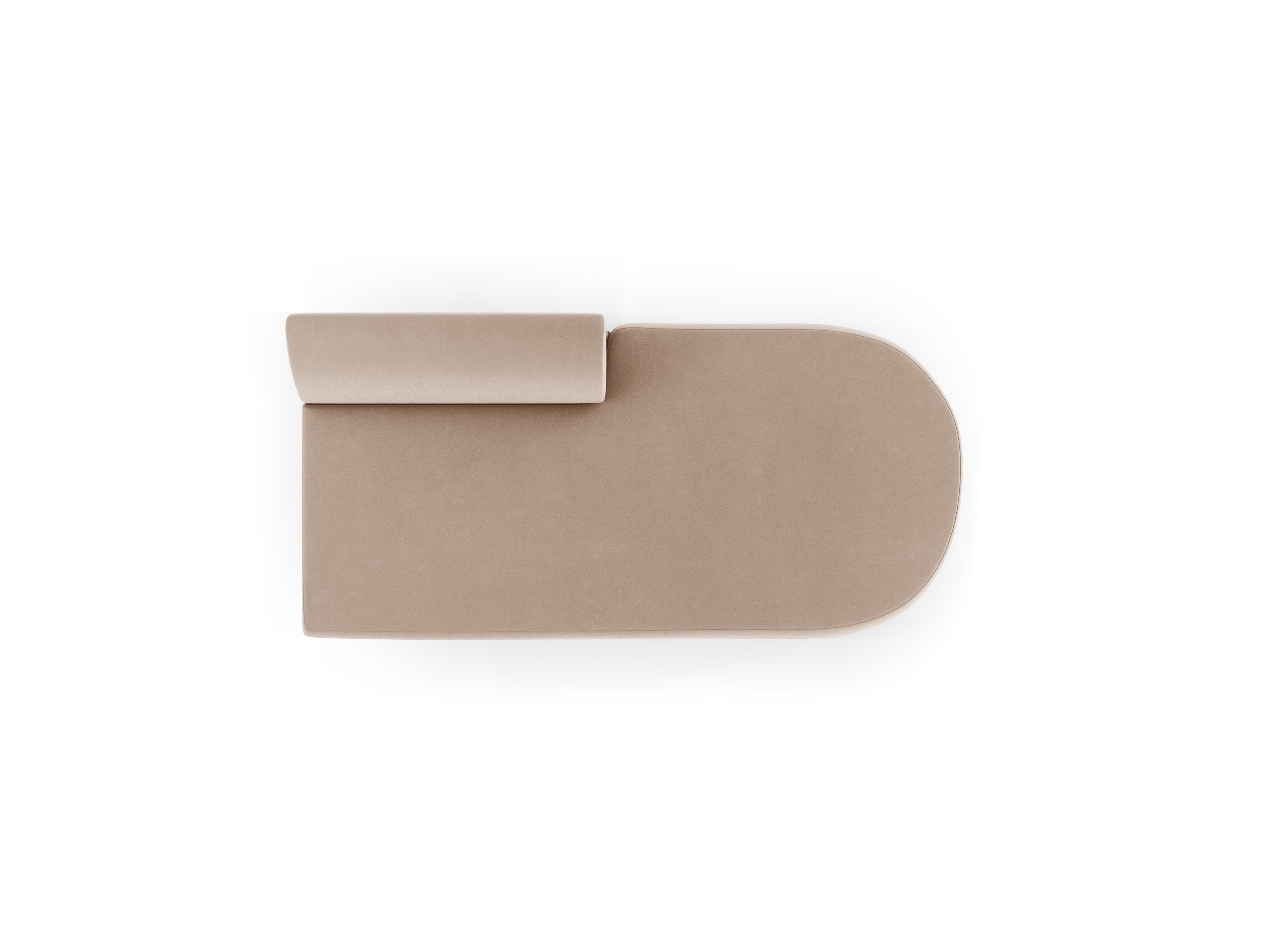 2-seater velvet right-facing chaise longue MILEY cappuccino