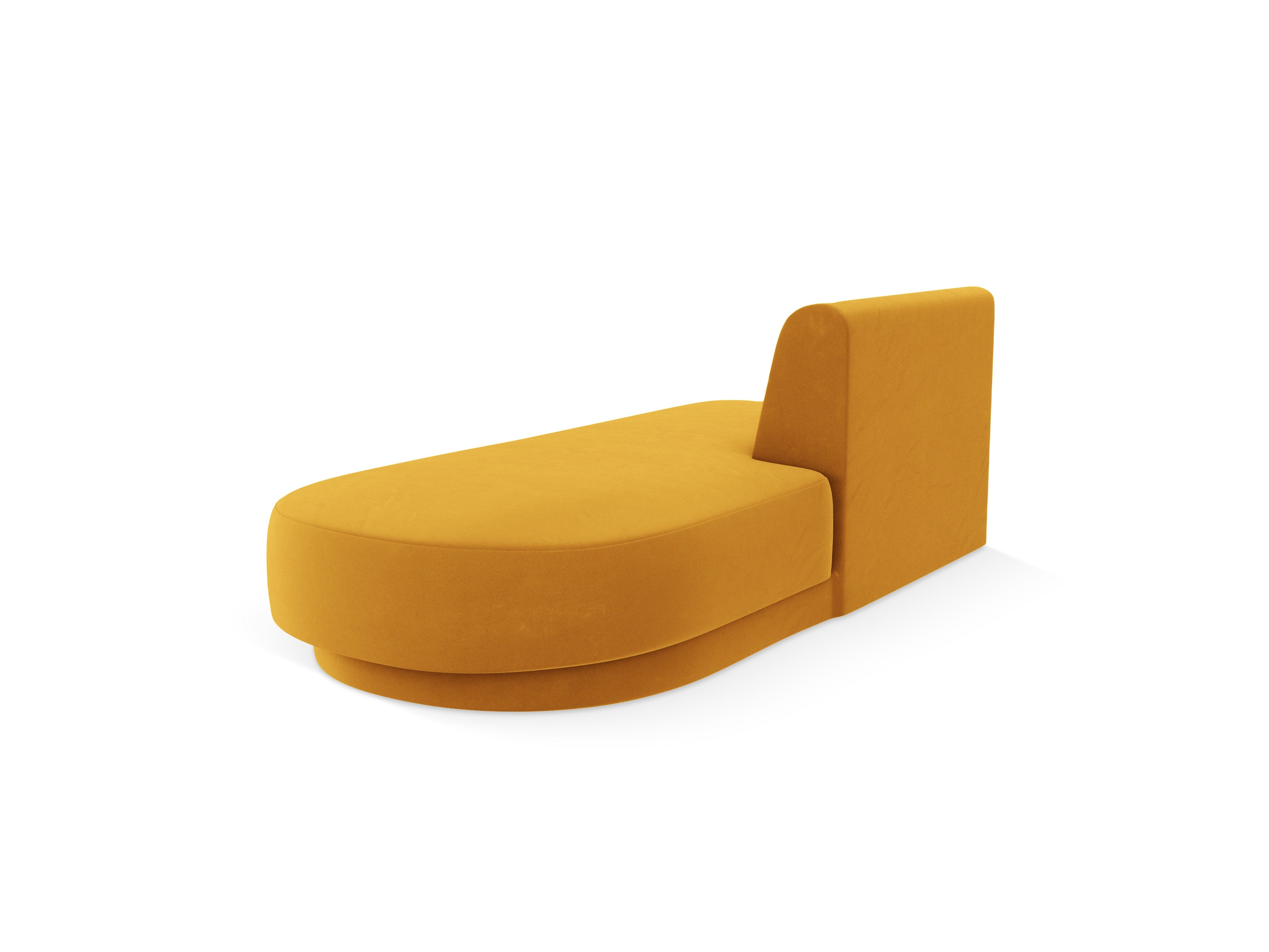 Yellow velvet right-facing 2-seater chaise longue MILEY