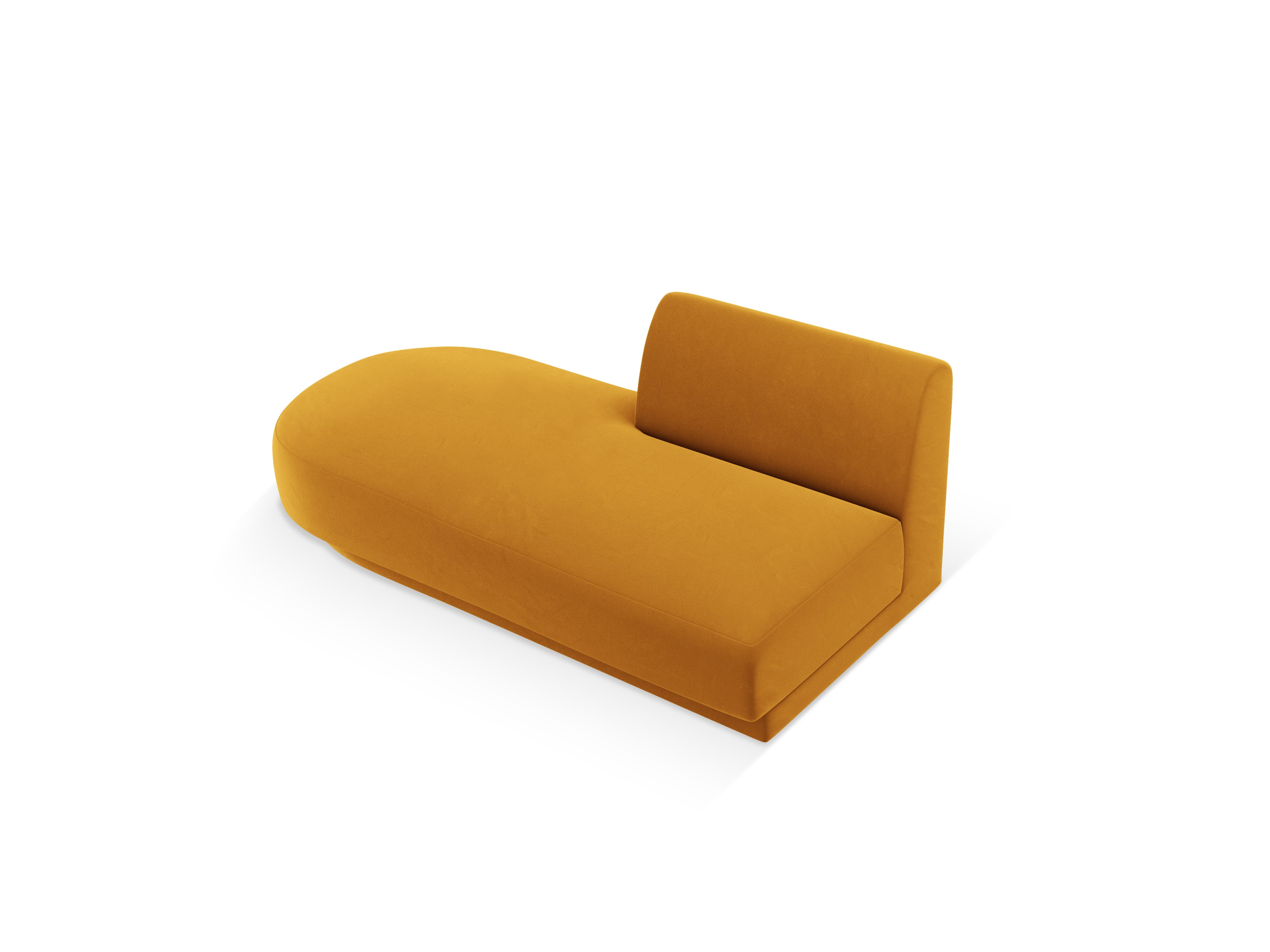 Yellow Left-Hand Velvet Two-Seater Chaise Longue MILEY