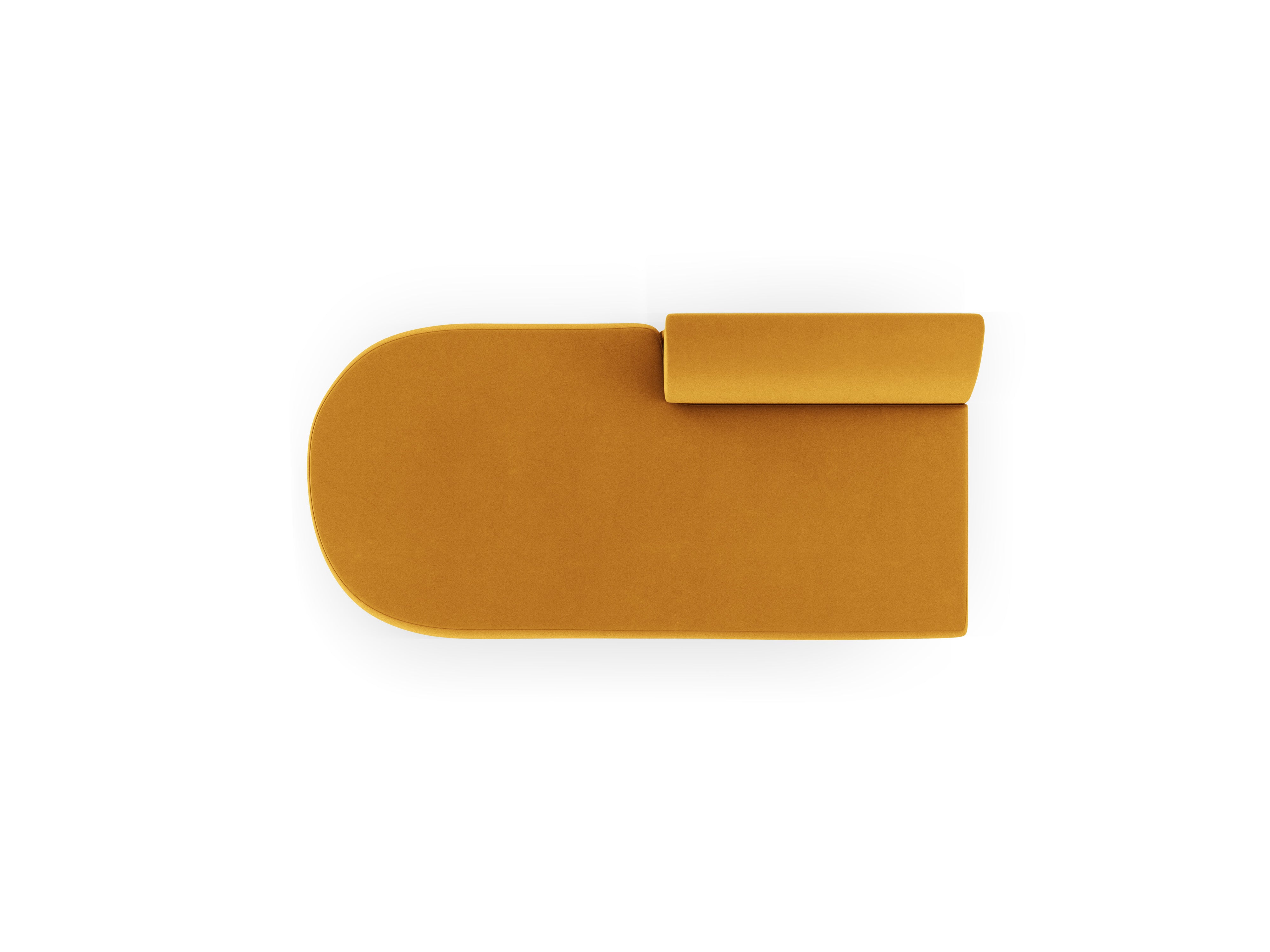 Yellow Left-Hand Velvet Two-Seater Chaise Longue MILEY