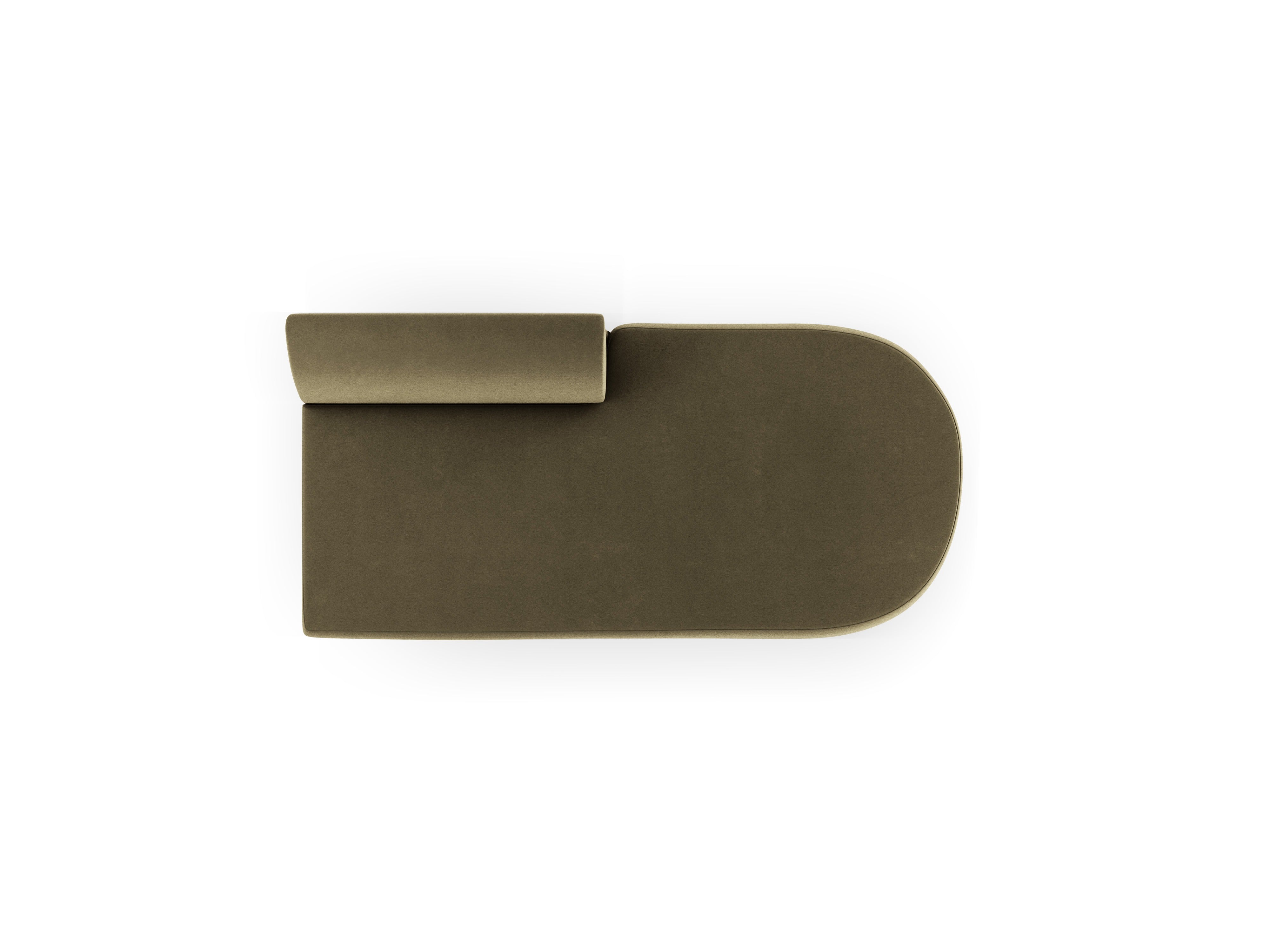 Green Velvet Right-Handed 2-Seater Chaise Longue MILEY