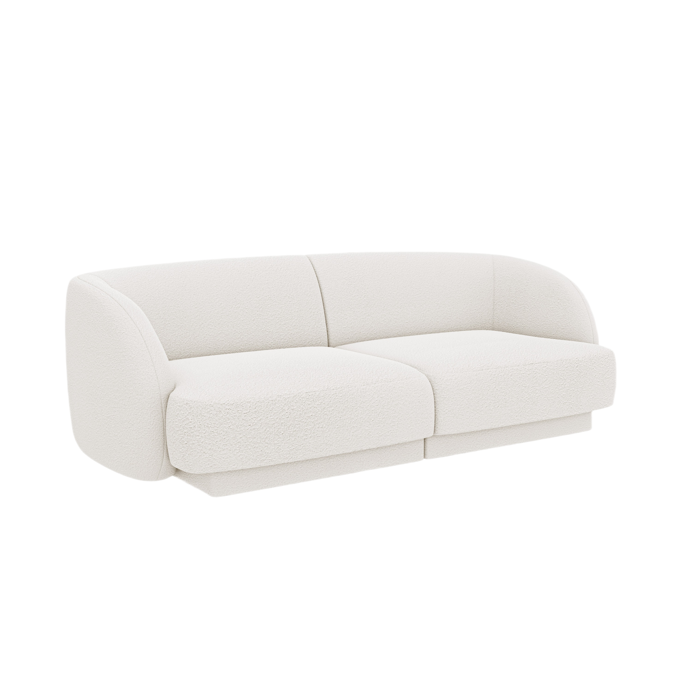 2-seater Sofa MILEY white boucle