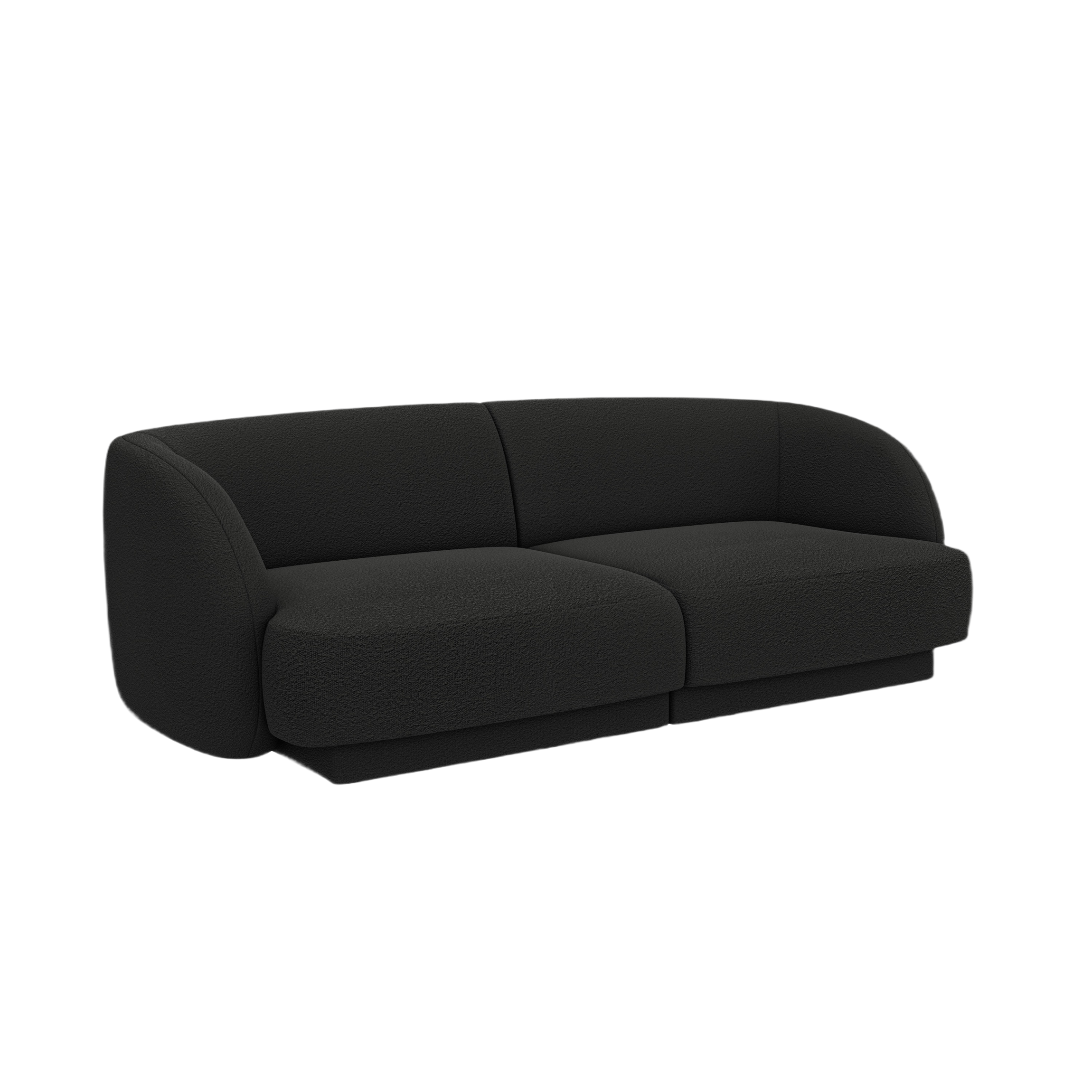 2-seater Sofa MILEY black boucle