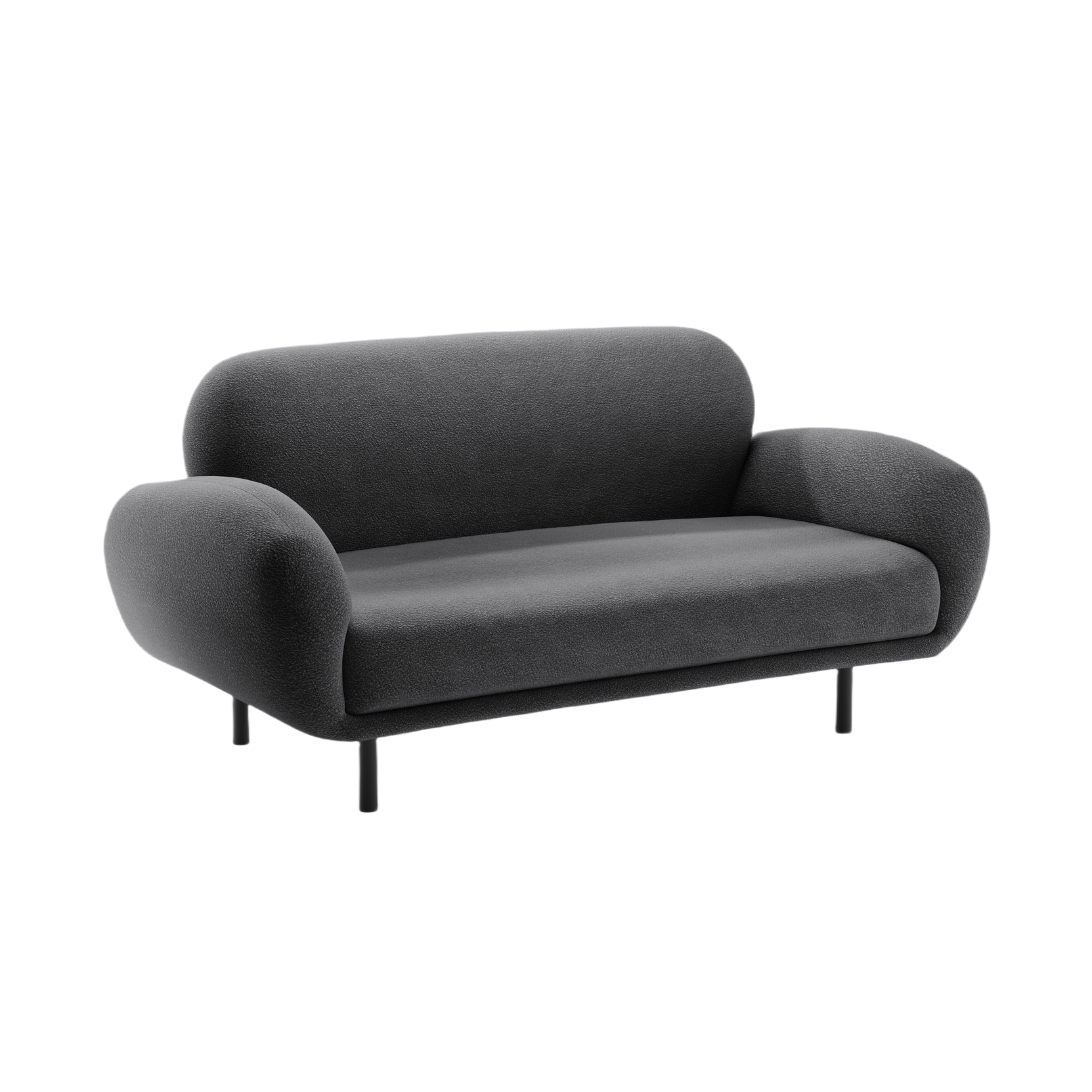 2-seater Sofa POPPY dark gray boucle