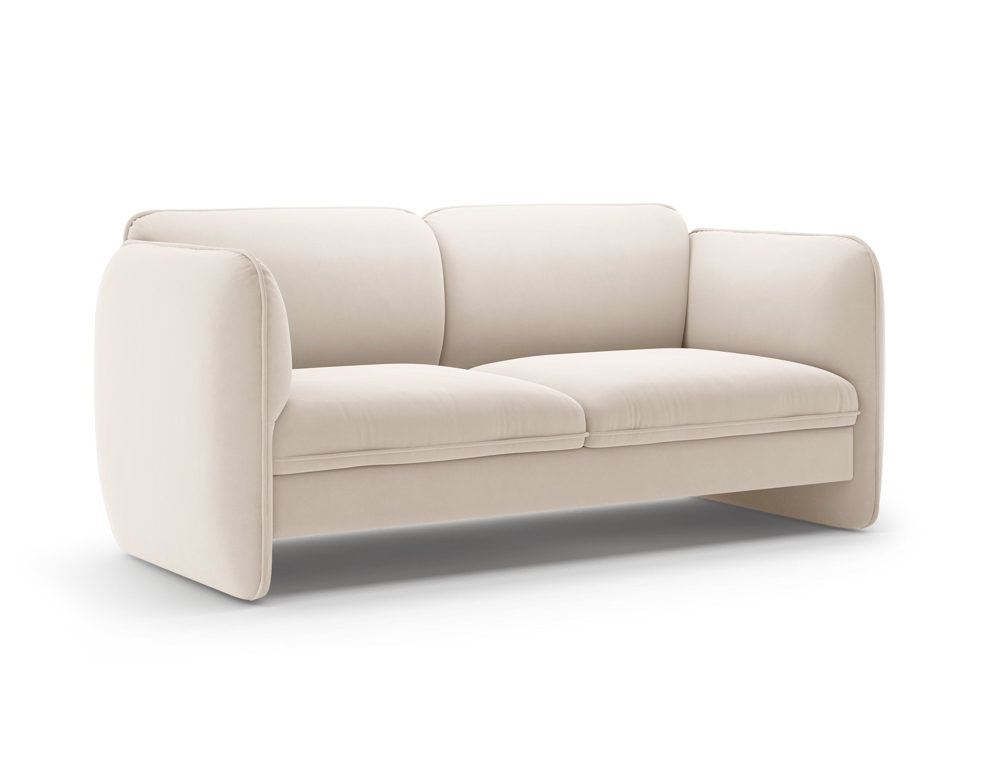 Sofa pre 2 osoby, zamatová GEORGIA, svetlo béžová
