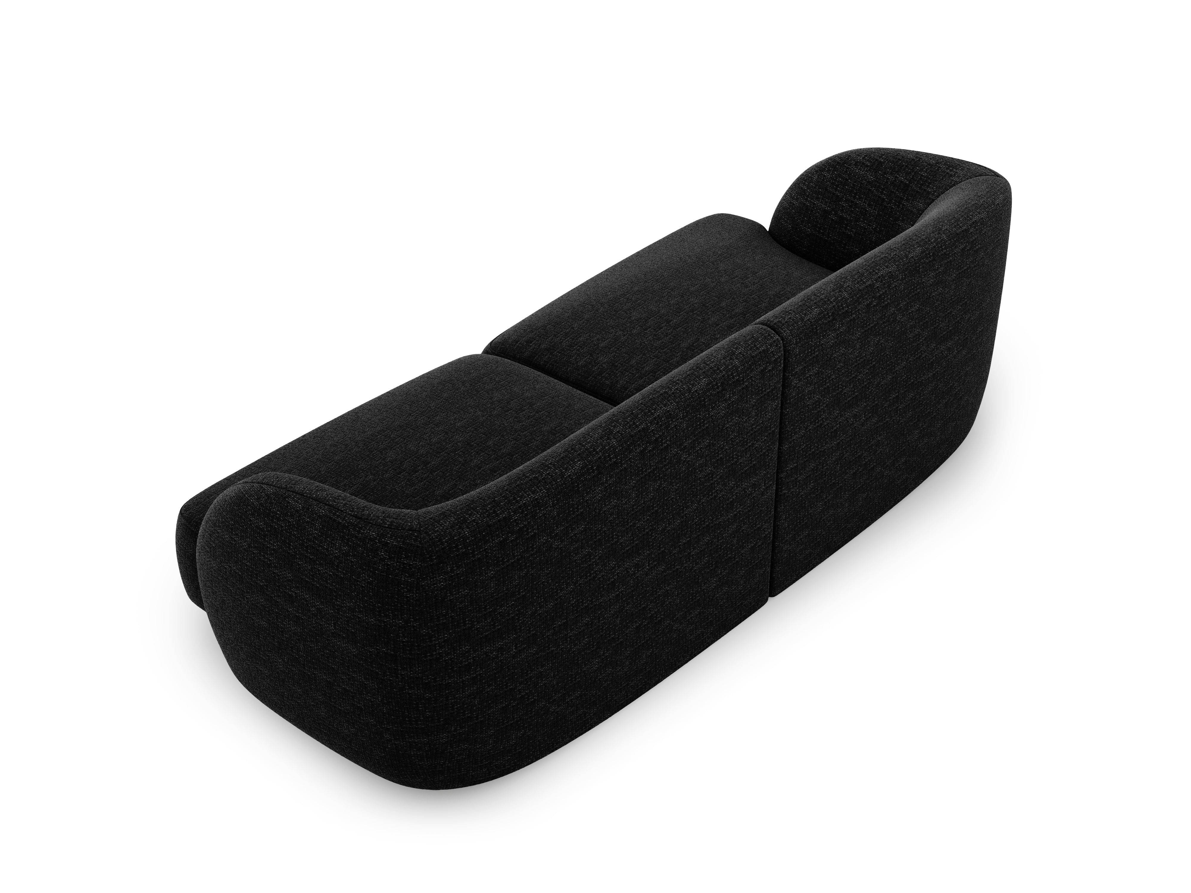 Sofa w tkaninie szenilowej 2-osobowa MILEY czarny Micadoni Eye on Design