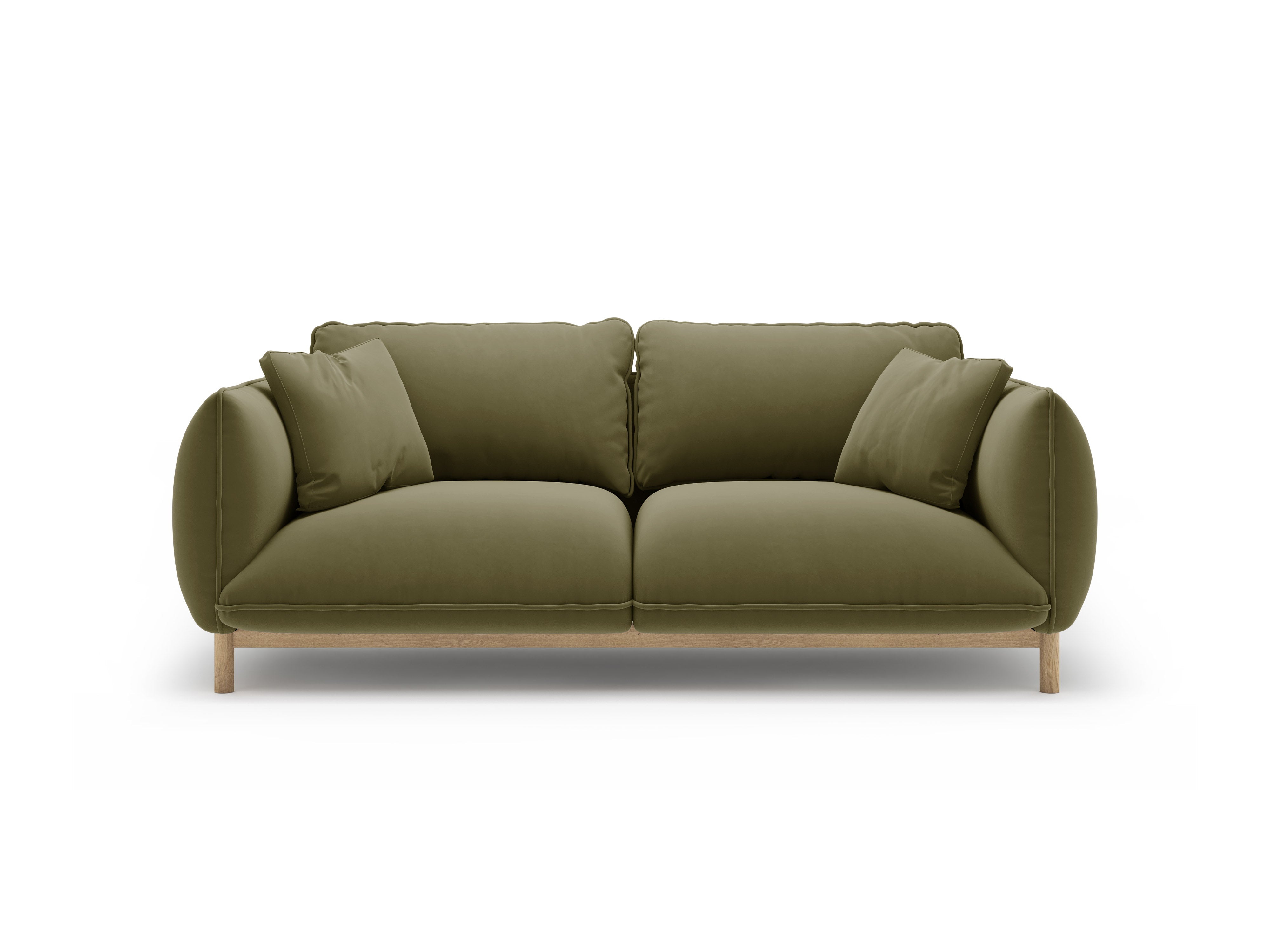 Sofa z jemného velúru pre 2 osoby ADA svetlozelená