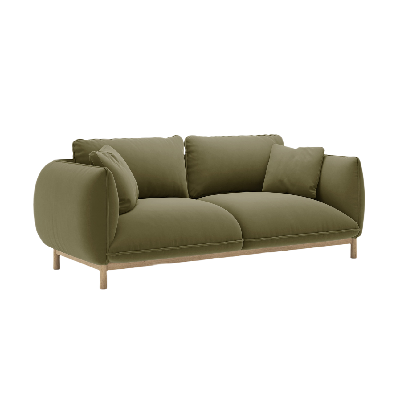 Sofa z jemného velúru pre 2 osoby ADA svetlozelená
