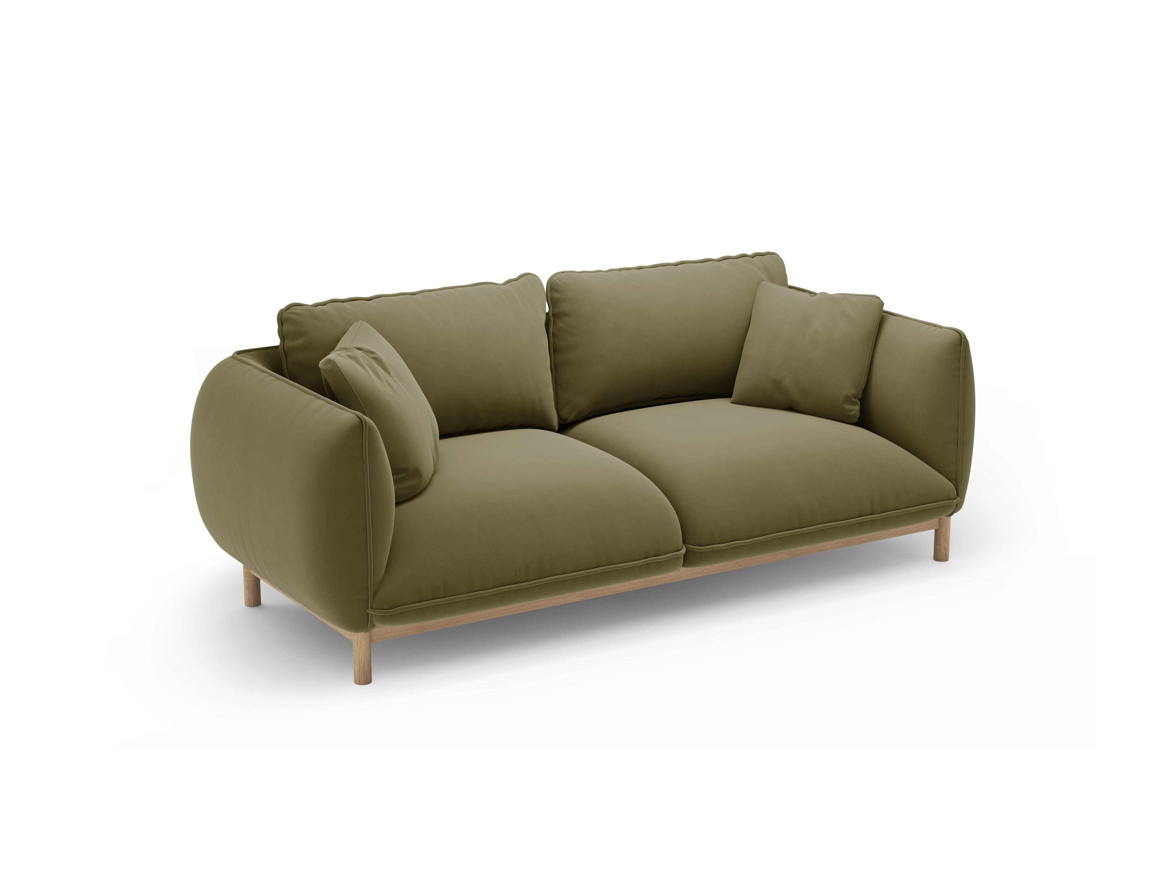Sofa z jemného velúru pre 2 osoby ADA svetlozelená