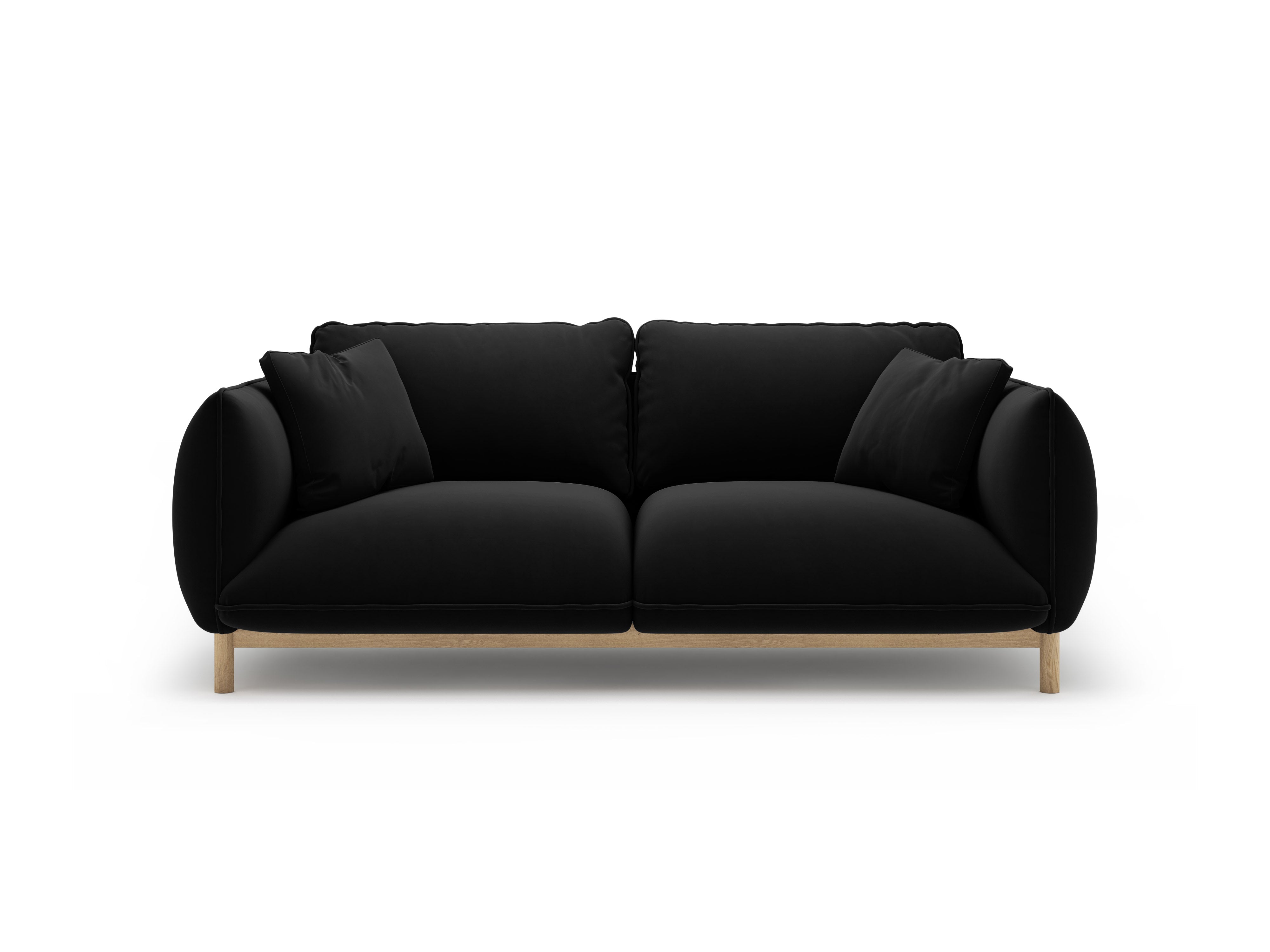 Sofa z jemného velúru pre 2 osoby ADA čierna