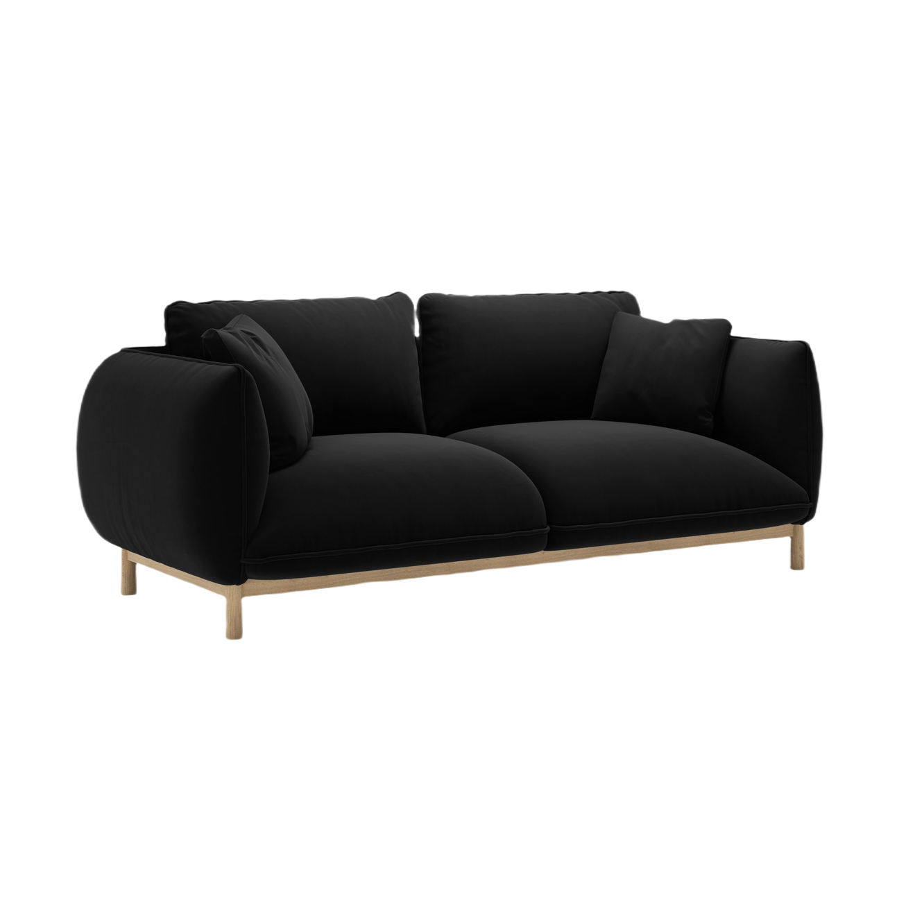 Sofa z jemného velúru pre 2 osoby ADA čierna
