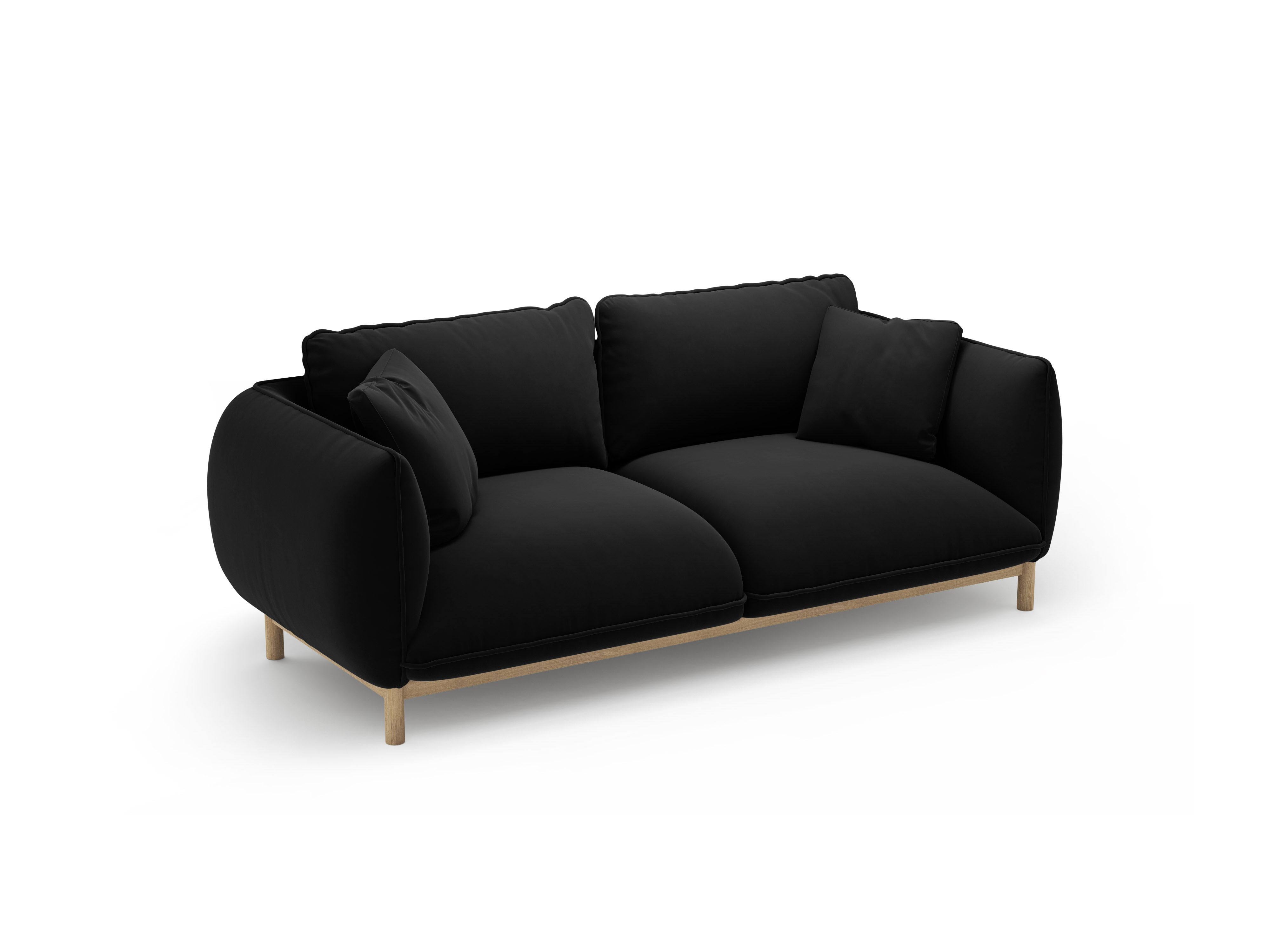 Sofa z jemného velúru pre 2 osoby ADA čierna