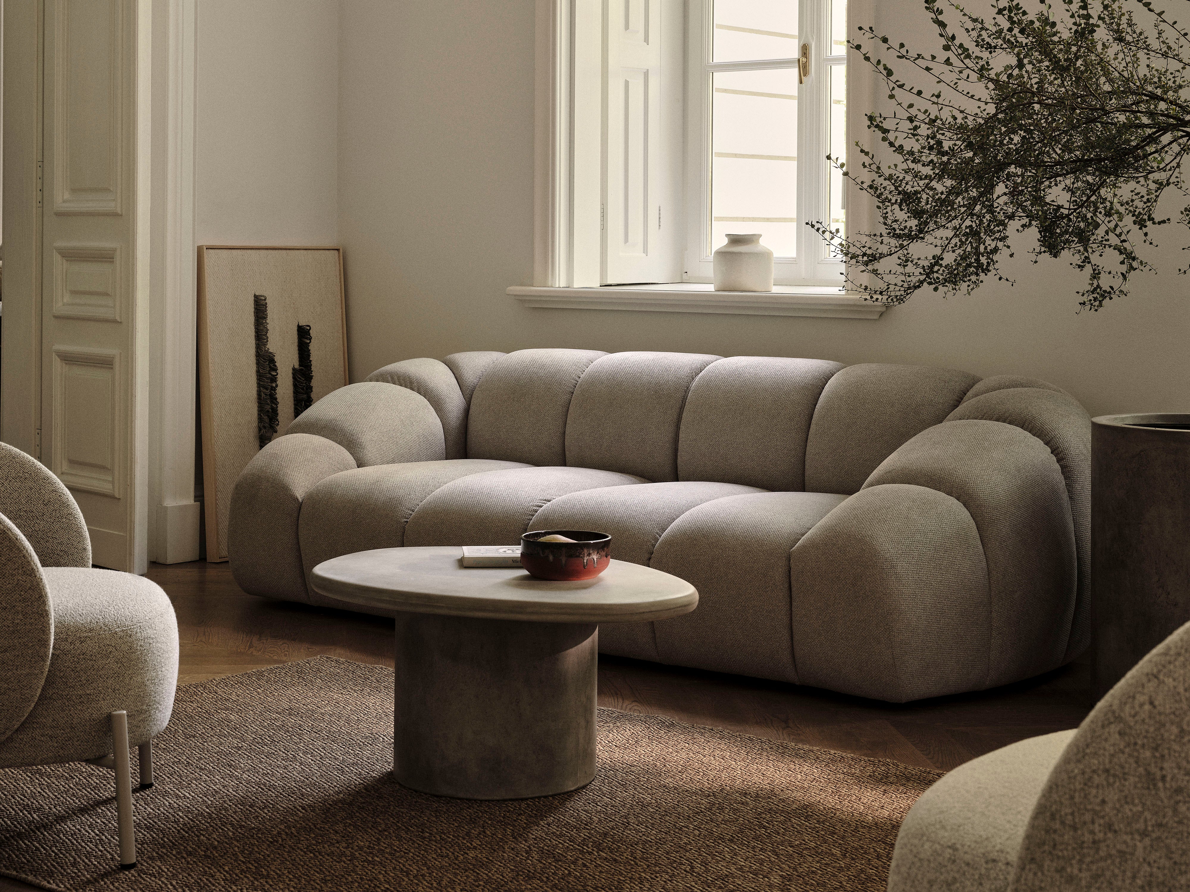 Rohová sedačka z jemného velúru pre 4 osoby pravostranná DIANA šedohnedá