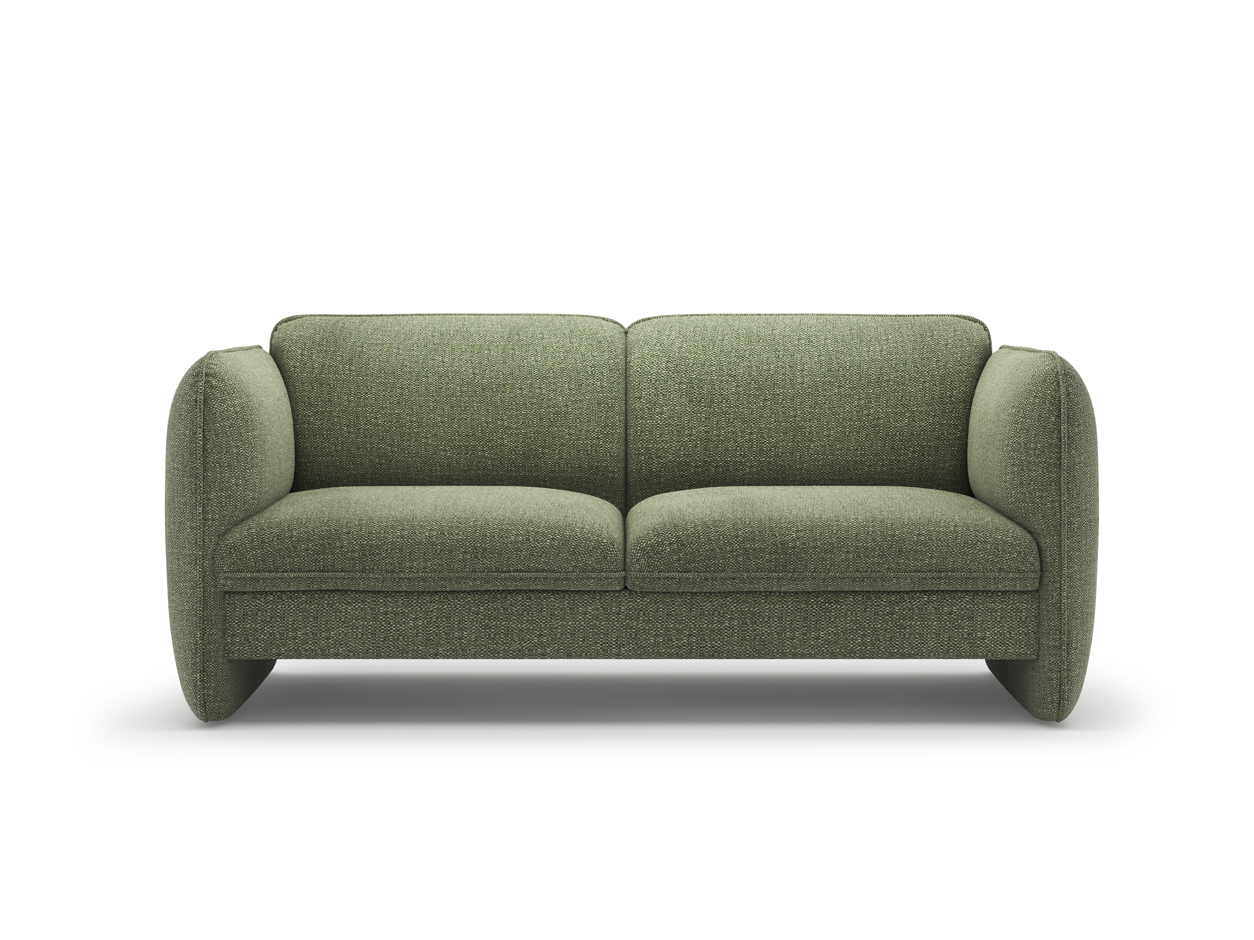 Sofa pre 2 osoby GEORGIA v zelenej farbe z šenilového materiálu