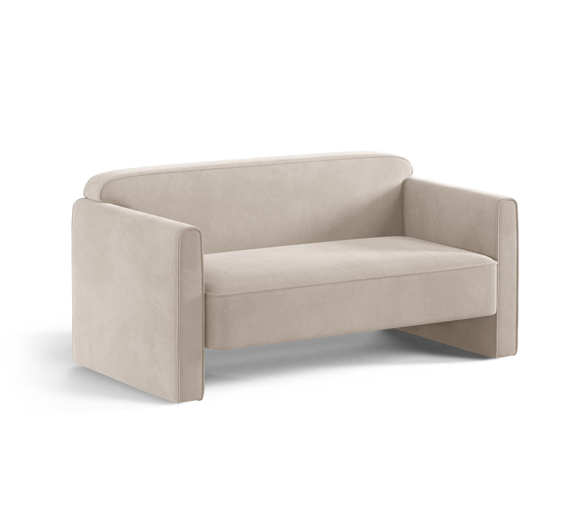 Sofa 2-miestna z jemného zamatového materiálu ABBY béžová