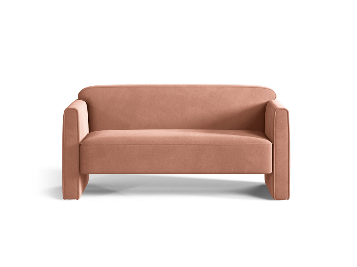 Sofa 2-miestna z jemného zamatového materiálu ABBY ružová