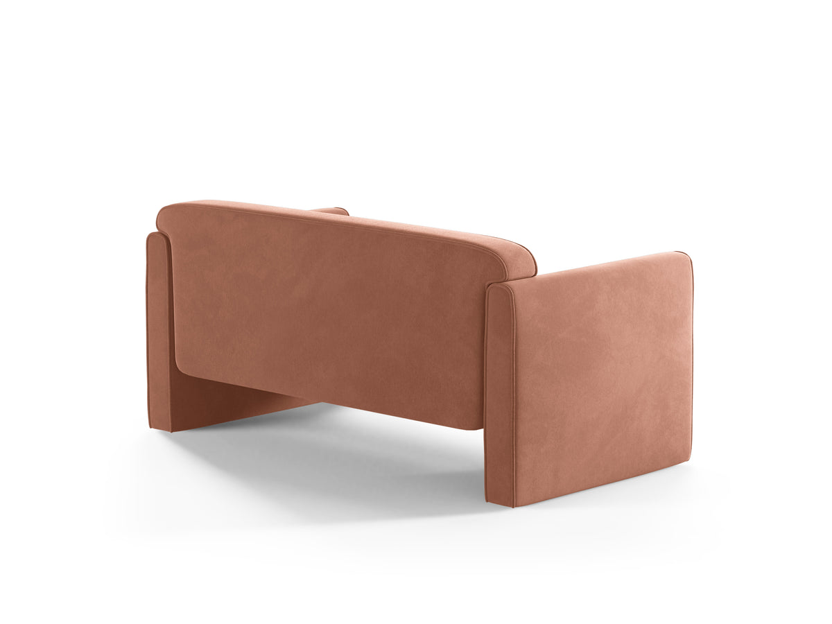 Sofa 2-miestna z jemného zamatového materiálu ABBY ružová