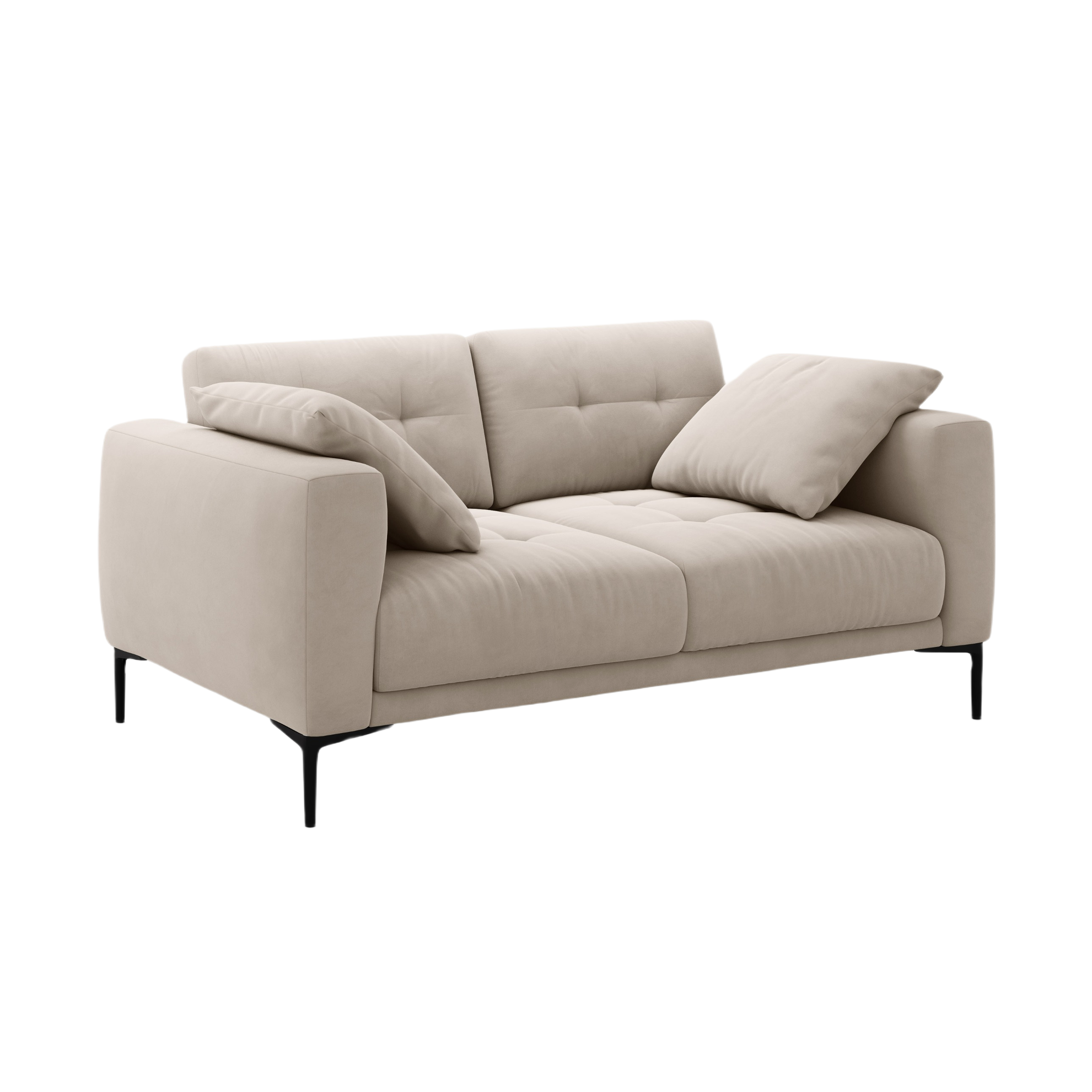 Velvet 2-Seater Sofa BEMY Beige