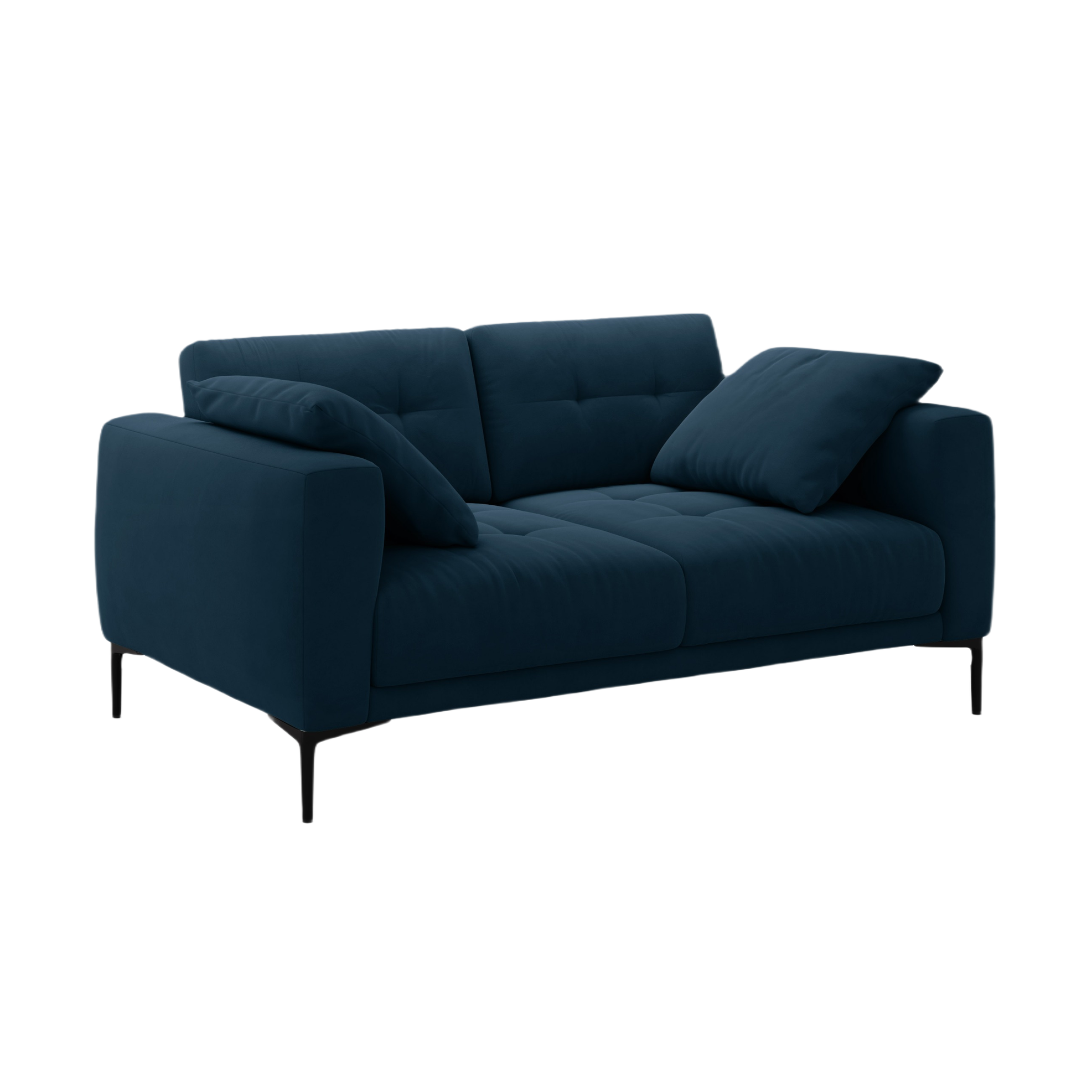 Sofa z jemného velúru pre 2 osoby BEMY kráľovsky modrá