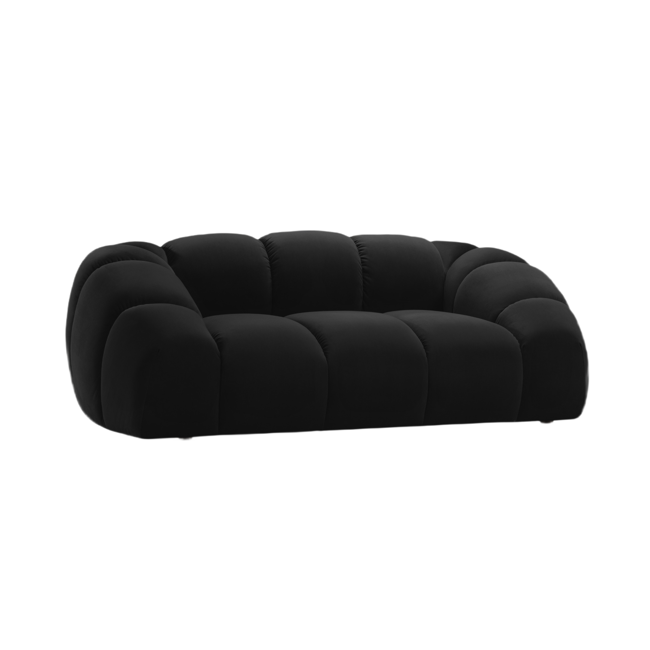 Velvet 2-Seater Sofa DIANA Black