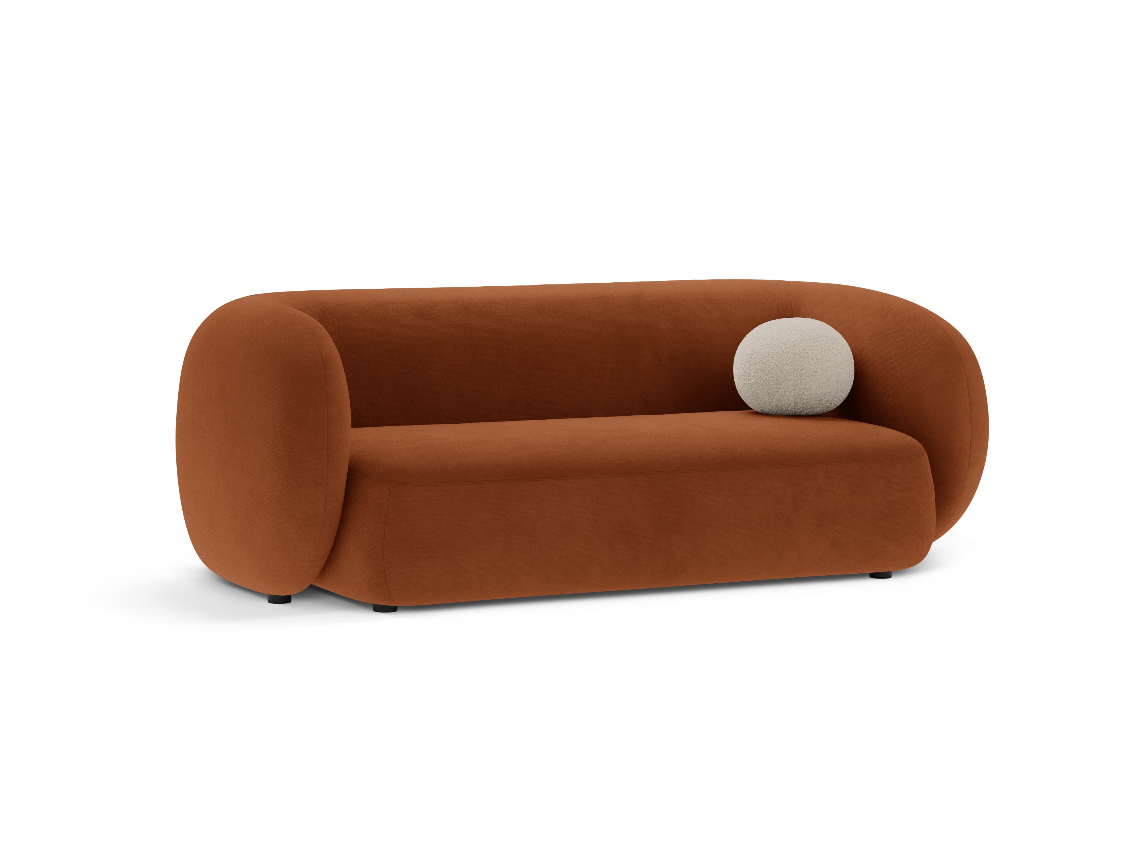 Sofa z jemného velúru pre 2 osoby KATE terrakota