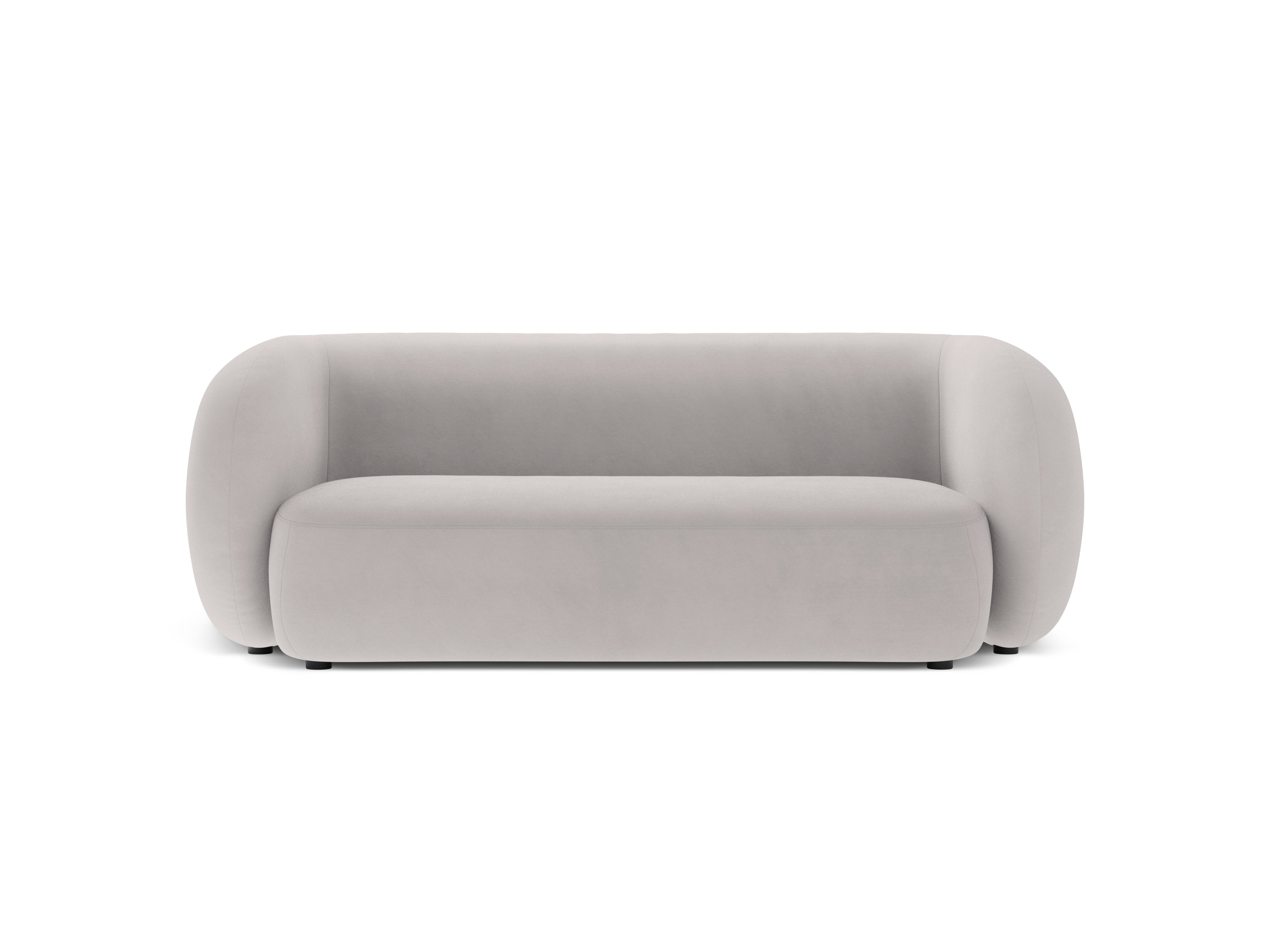 Sofa z jemného velúru pre 2 osoby KATE svetlosivá