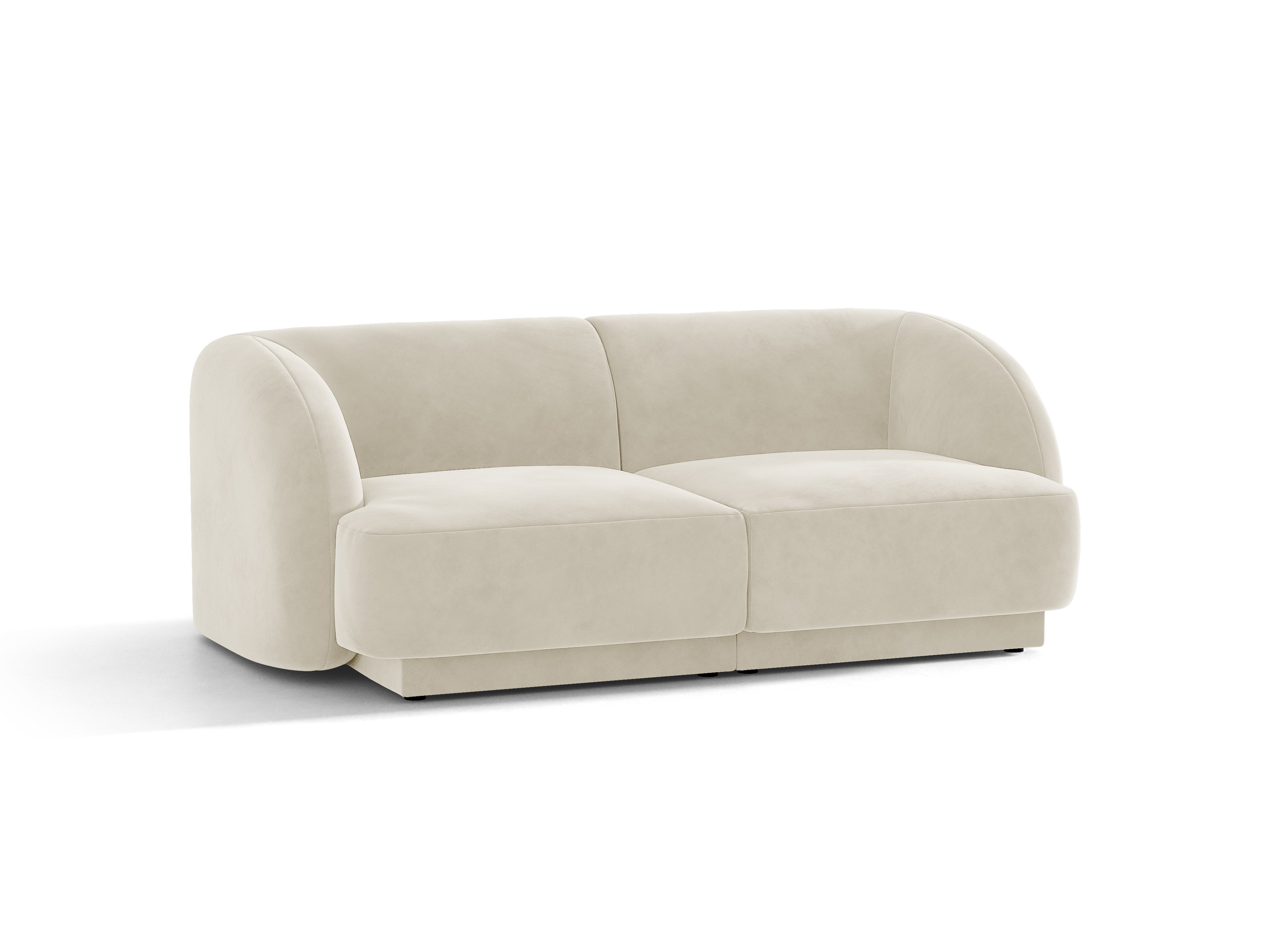 Sofa z jemného velúru 2-osobová MILEY béžová
