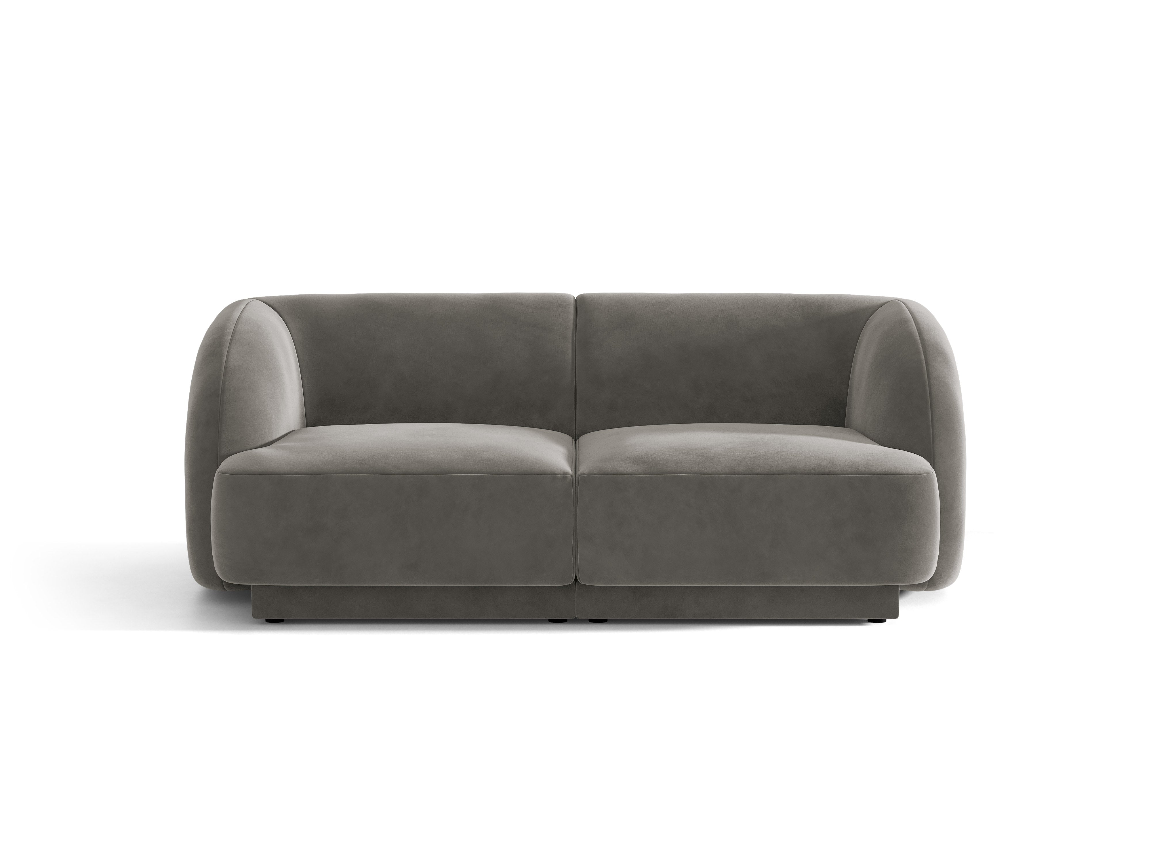 Sofa z jemného velúru pre 2 osoby MILEY svetlosivá