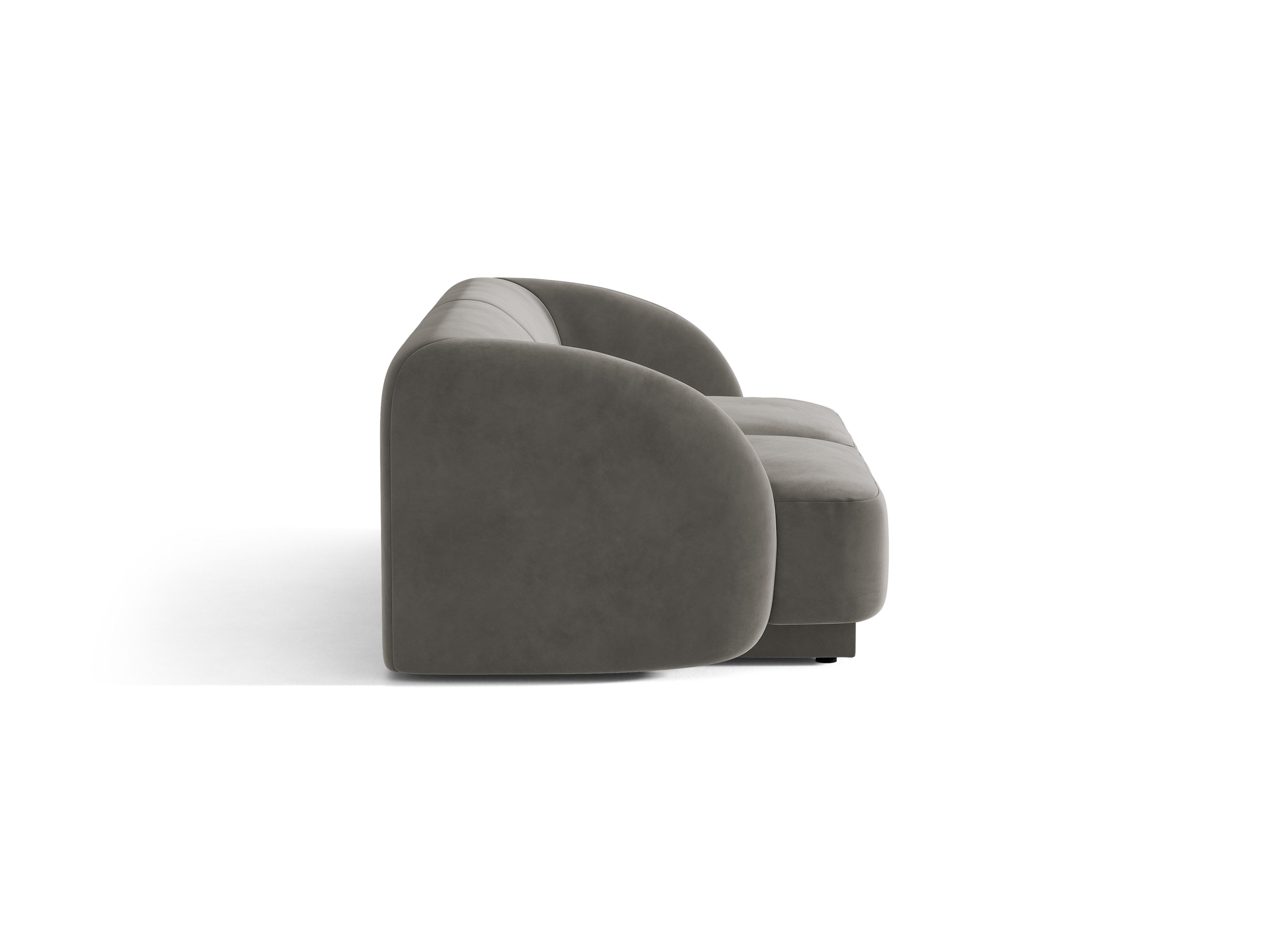 Sofa z jemného velúru pre 2 osoby MILEY svetlosivá