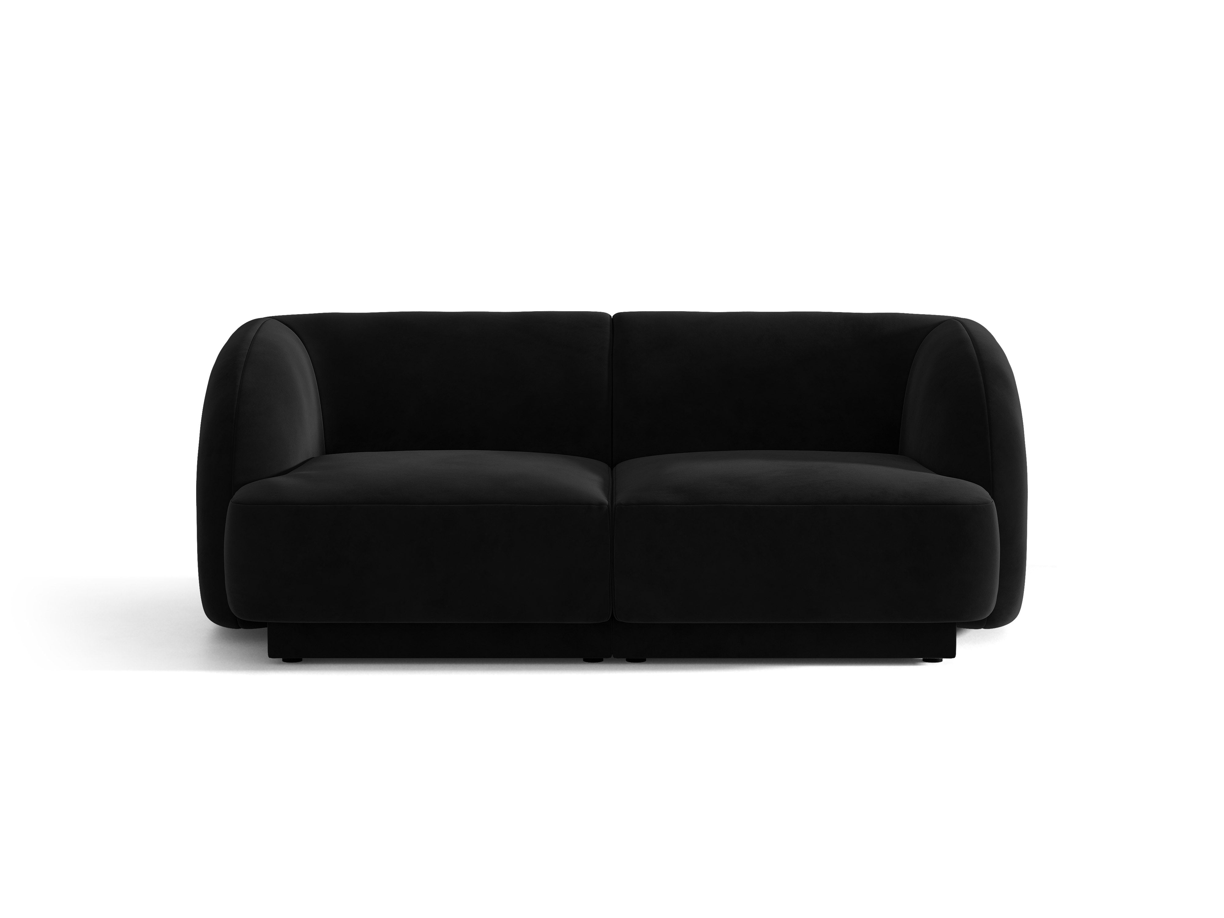 Sofa z jemného velúru pre 2 osoby MILEY čierna