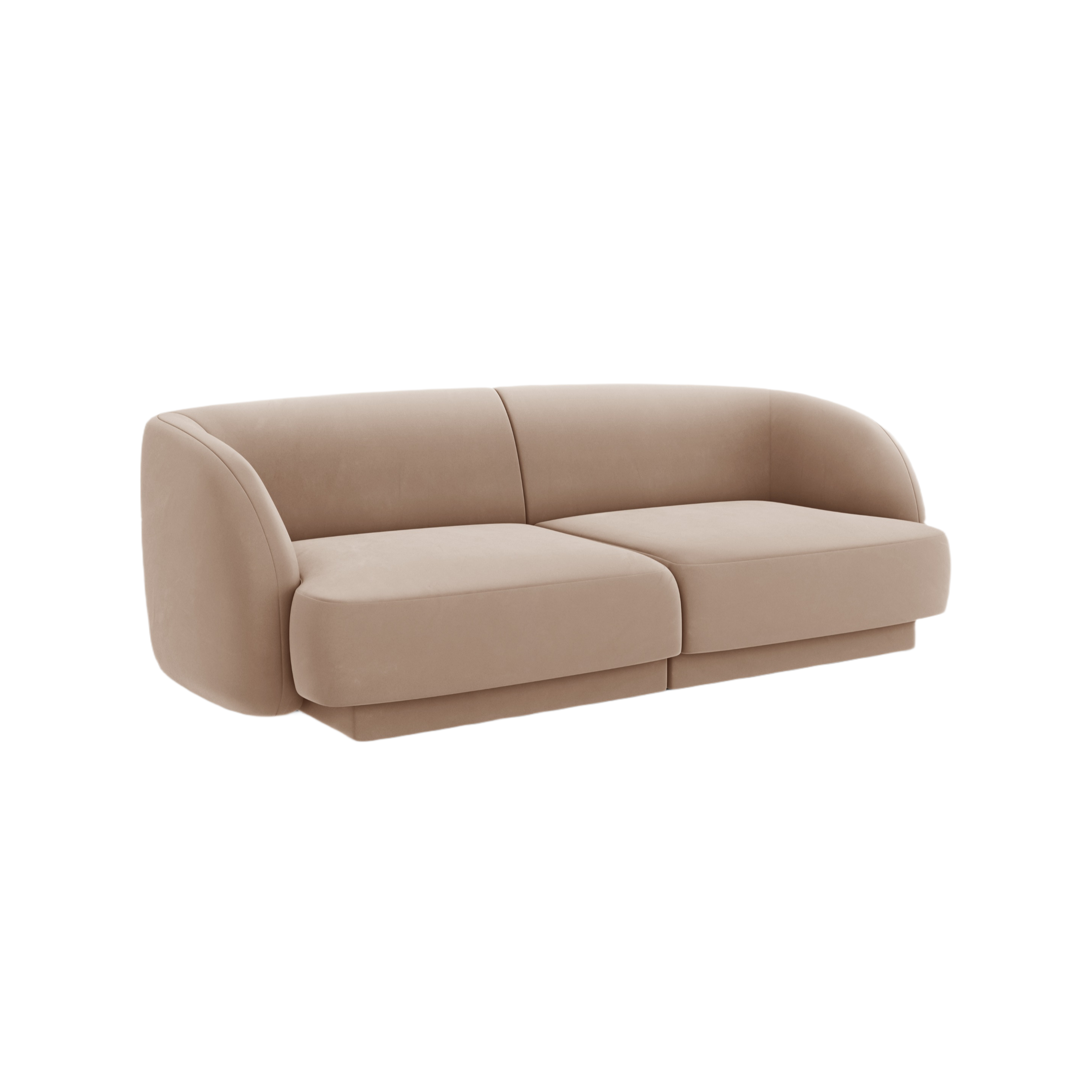Sofa z jemného velúru pre 2 osoby MILEY cappuccino