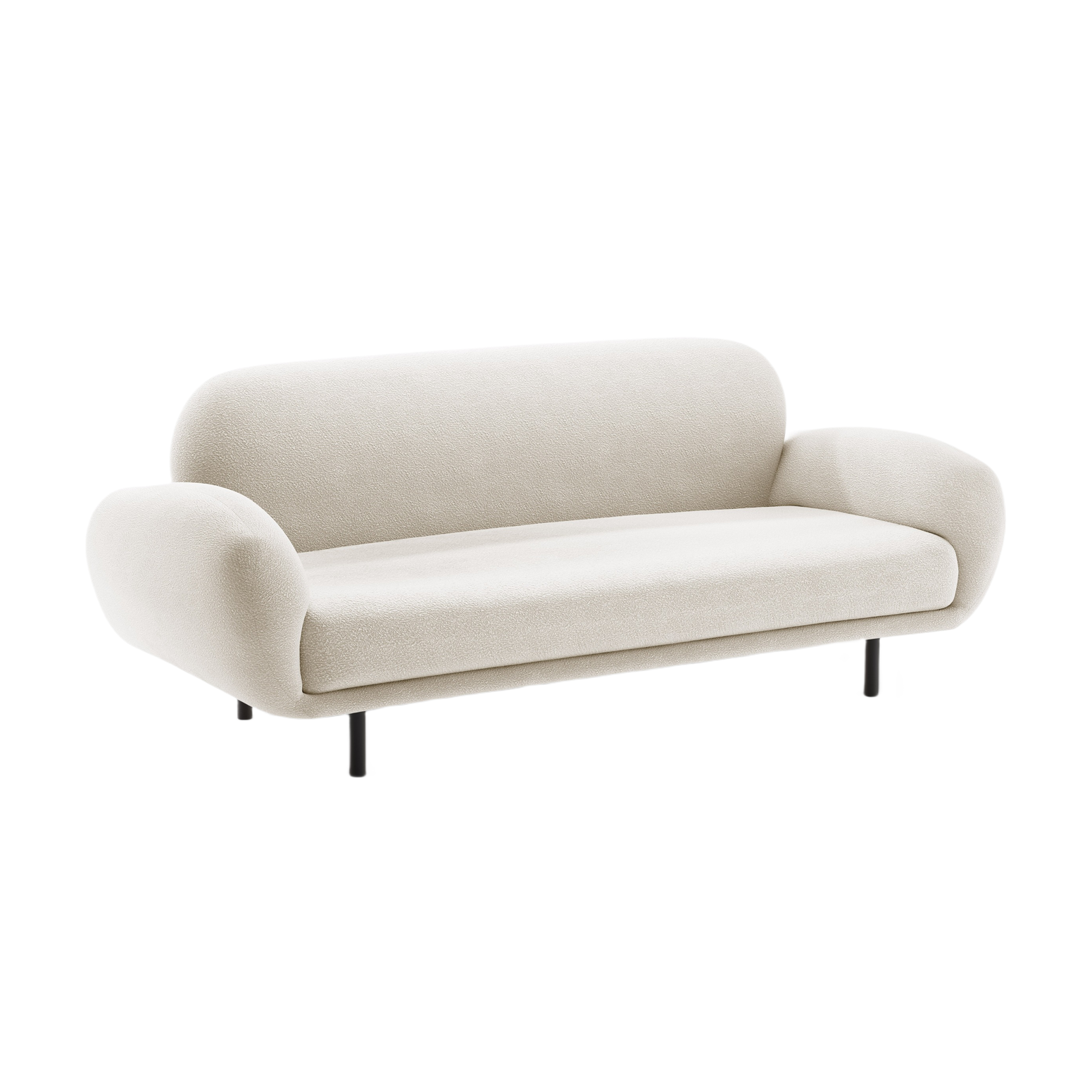 2.5-seater Sofa POPPY white boucle