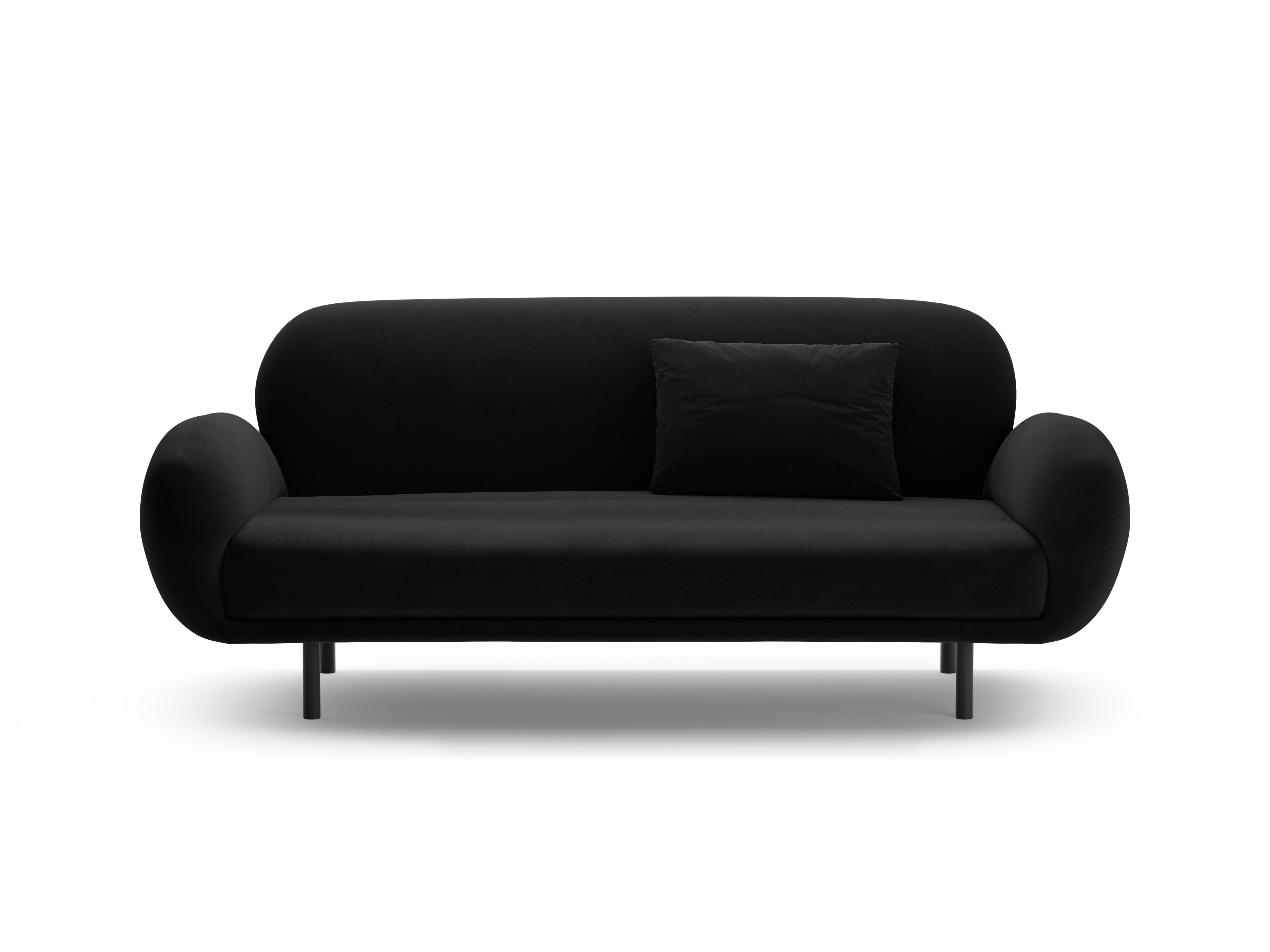 Sofa z jemného velúru 2,5-miestna POPPY čierna