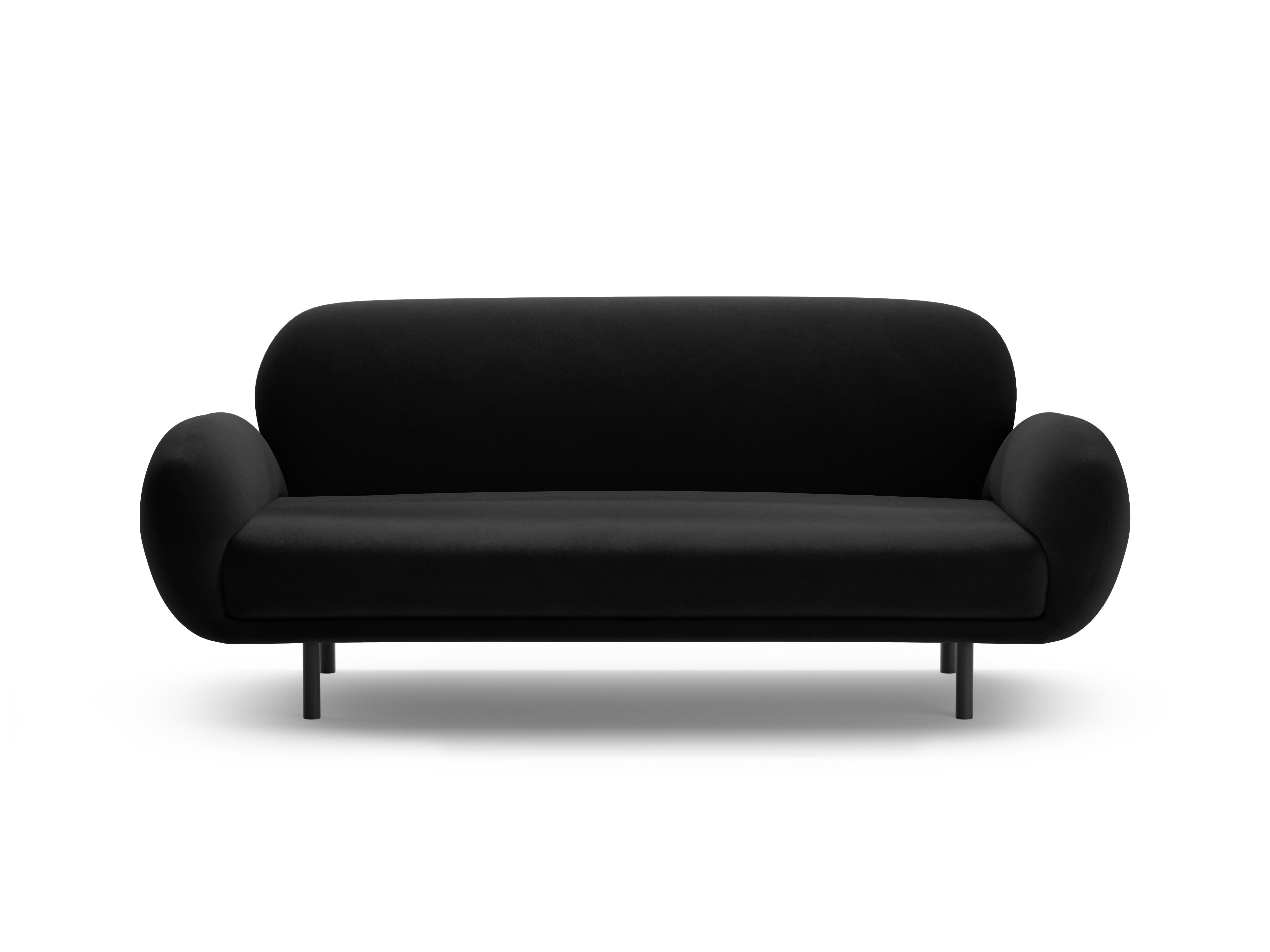 Sofa z jemného velúru 2,5-miestna POPPY čierna