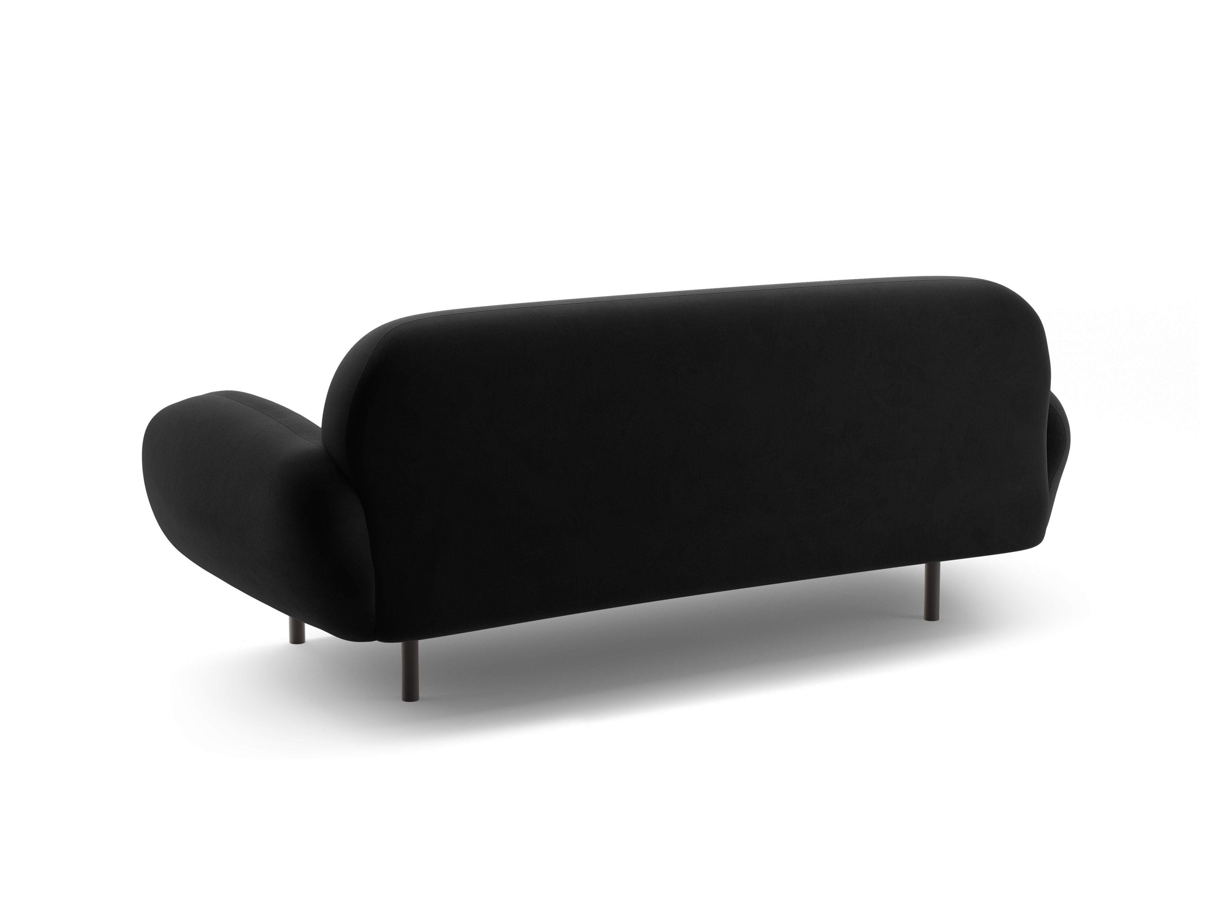 Sofa z jemného velúru 2,5-miestna POPPY čierna
