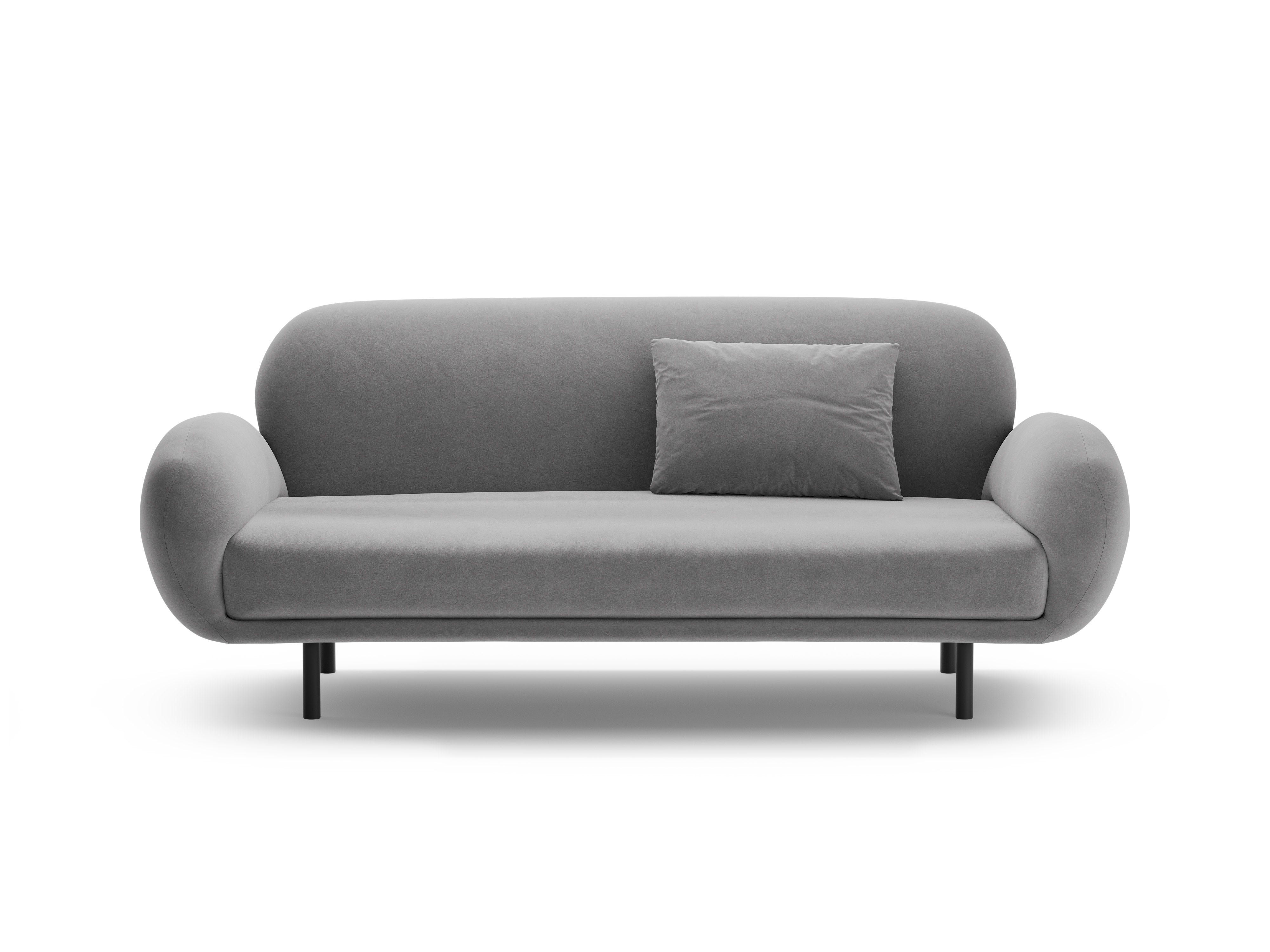 Vankúš z jemného zamatového materiálu POPPY svetlosivý