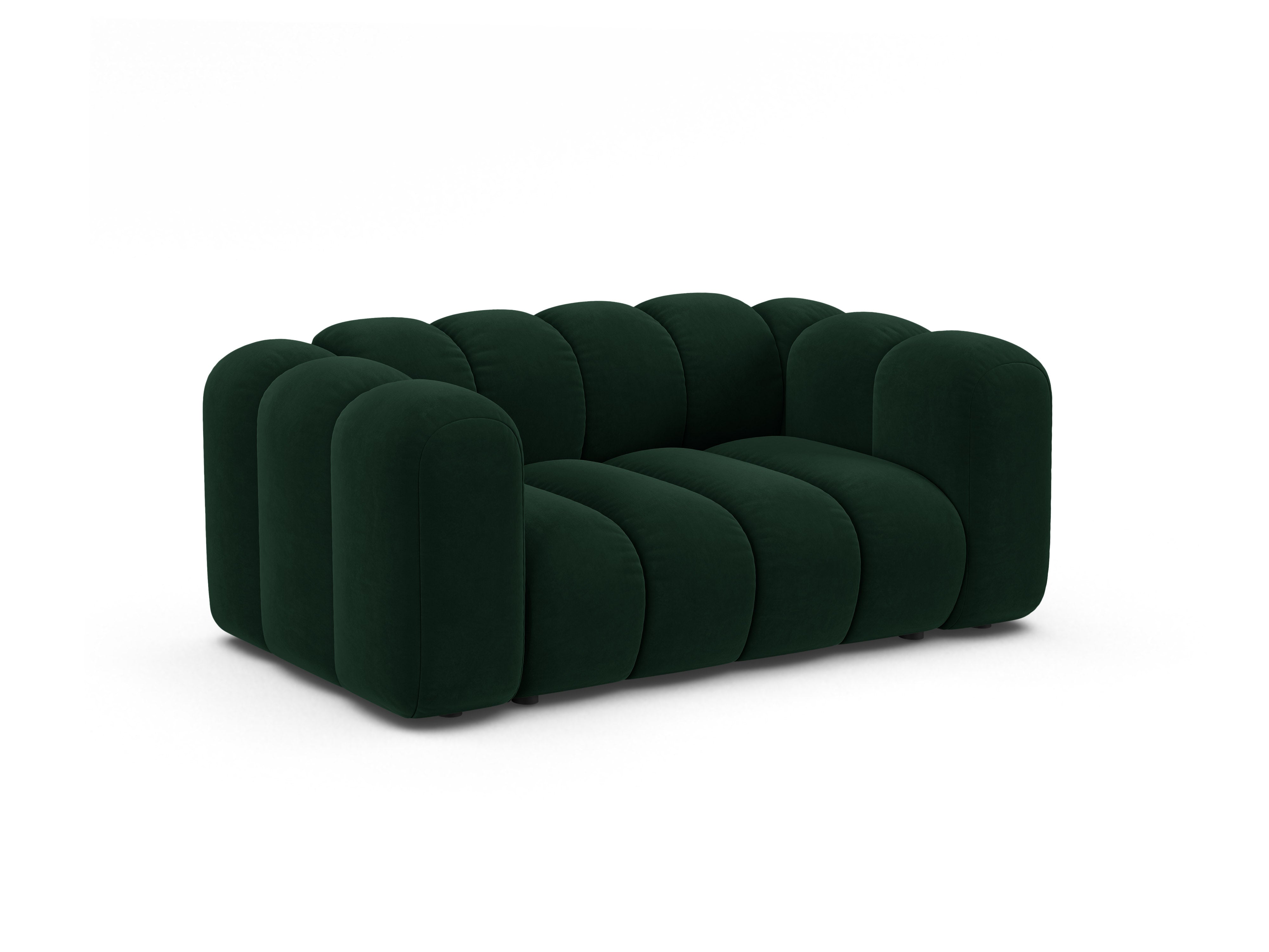 Sofa z jemného velúru 2-osobová LUPINE fľaškovozelená