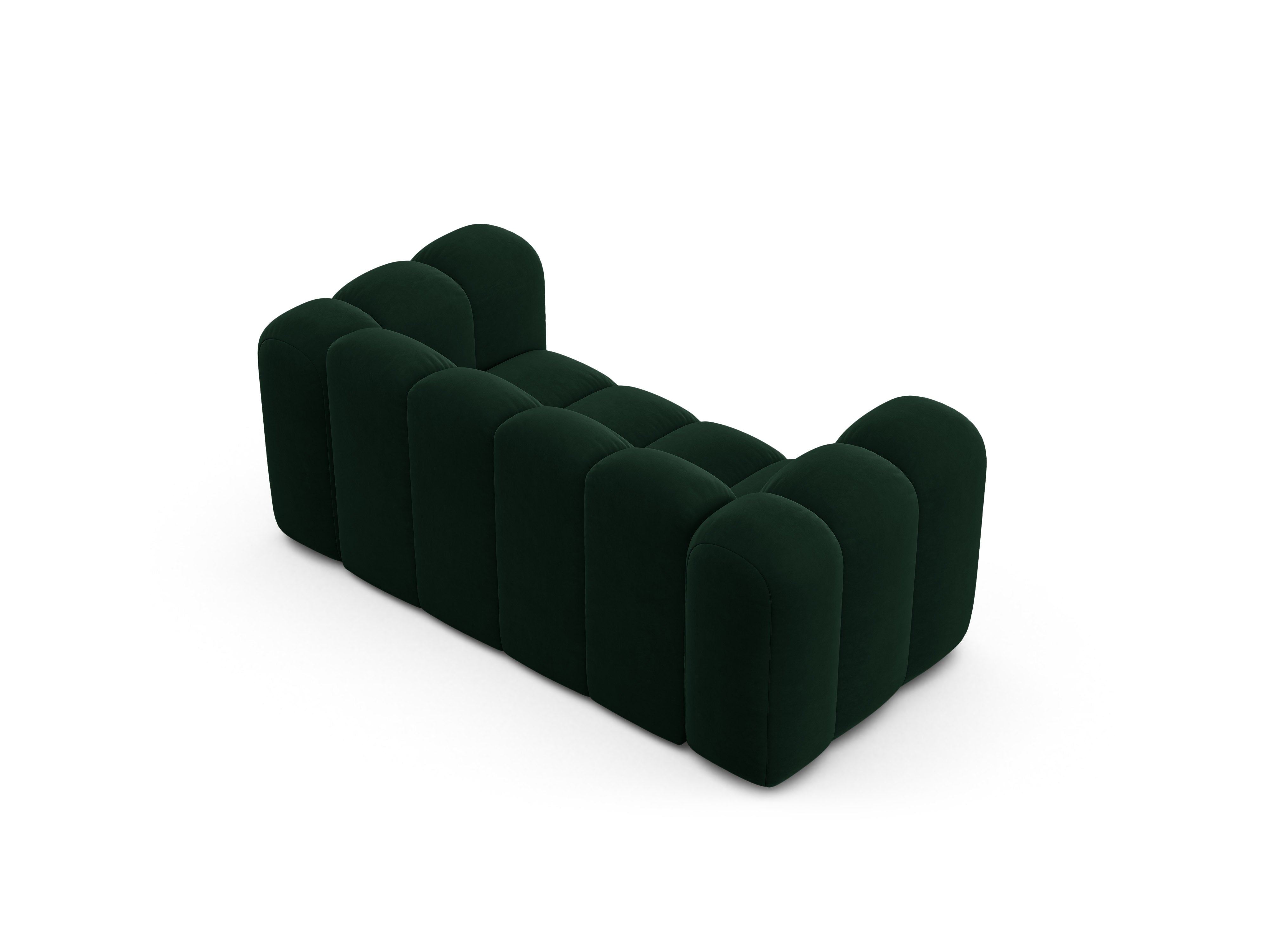 Sofa z jemného velúru 2-osobová LUPINE fľaškovozelená