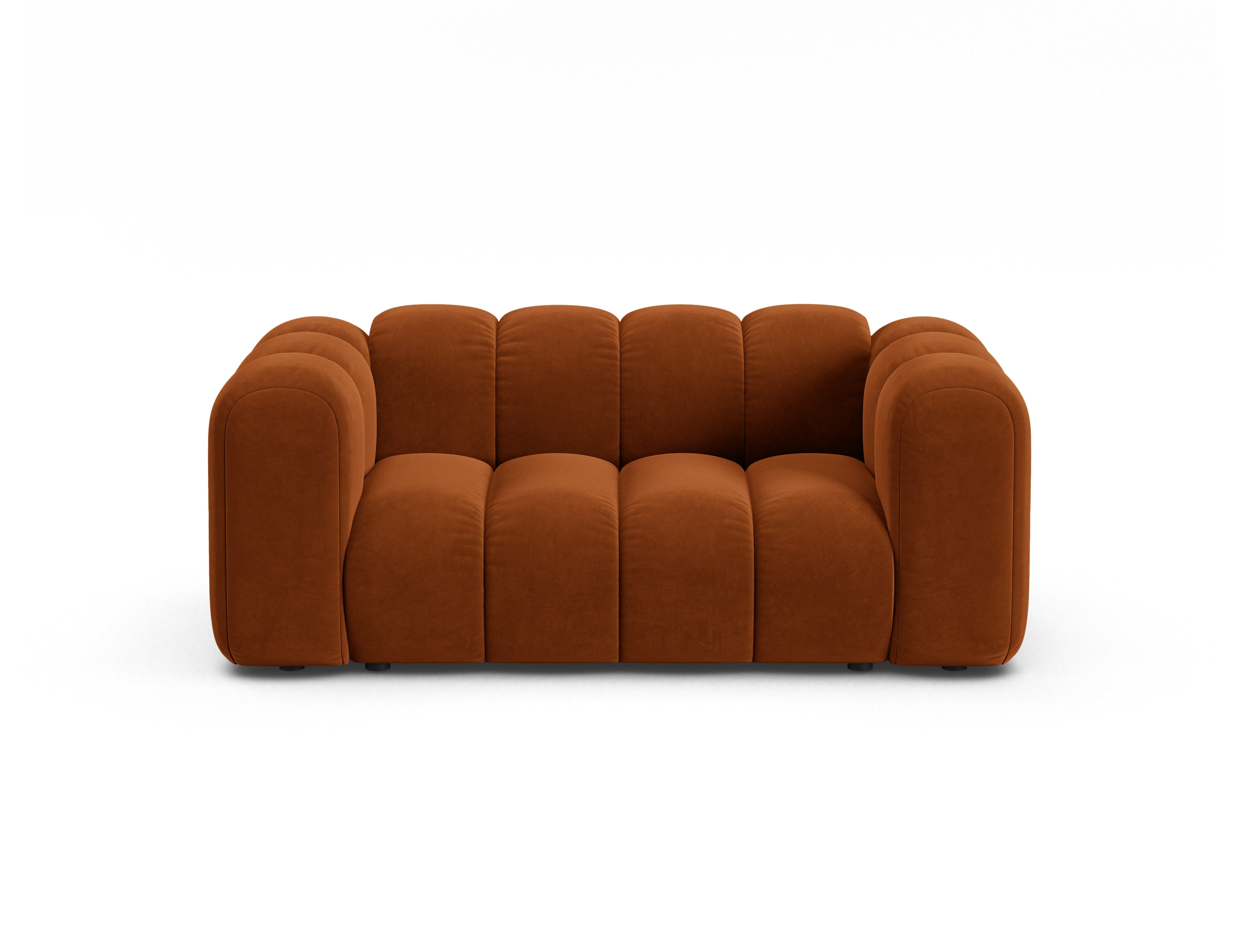 Sofa z jemného velúru 2-miestna LUPINE tehlová