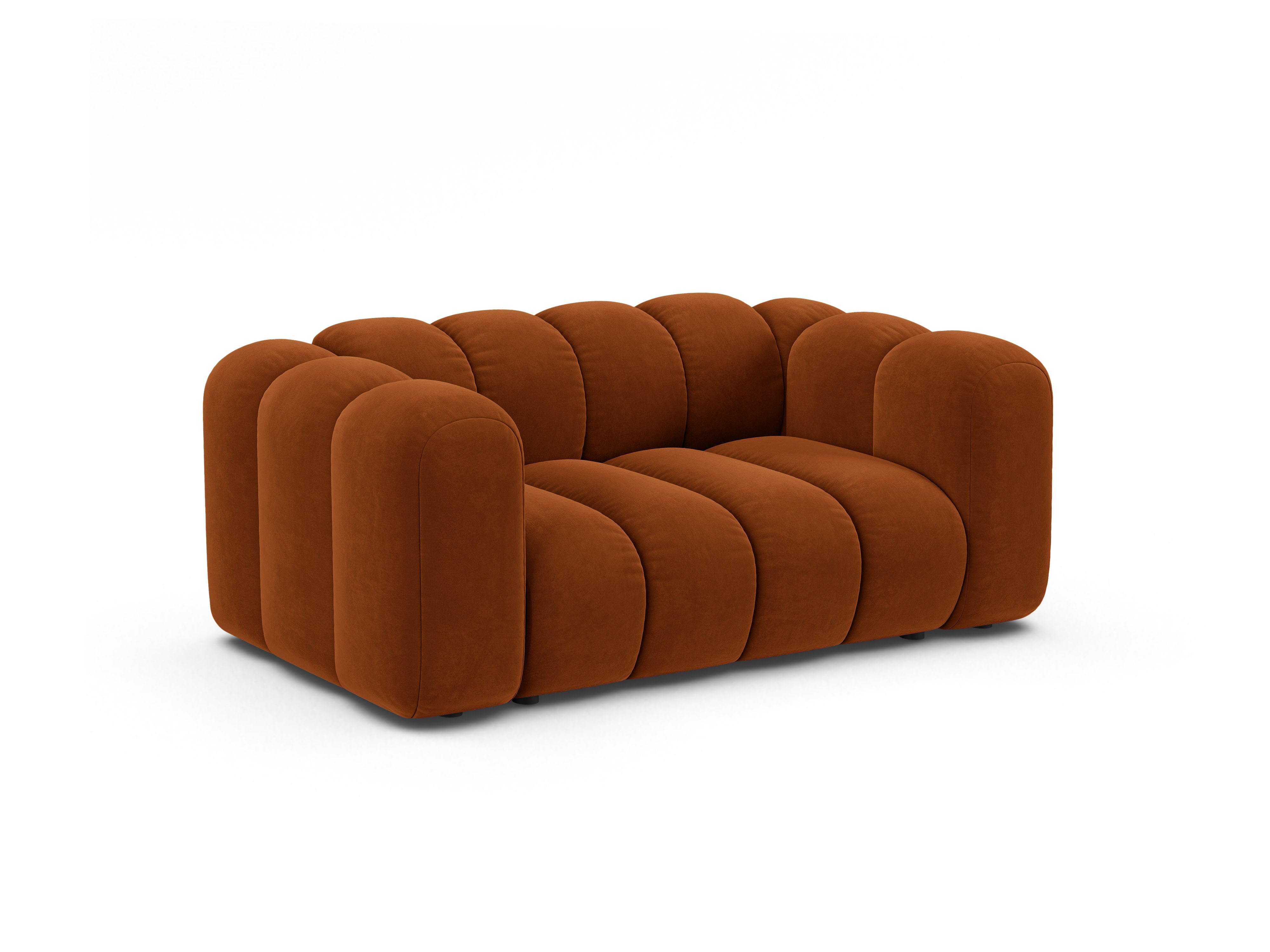 Sofa z jemného velúru 2-miestna LUPINE tehlová