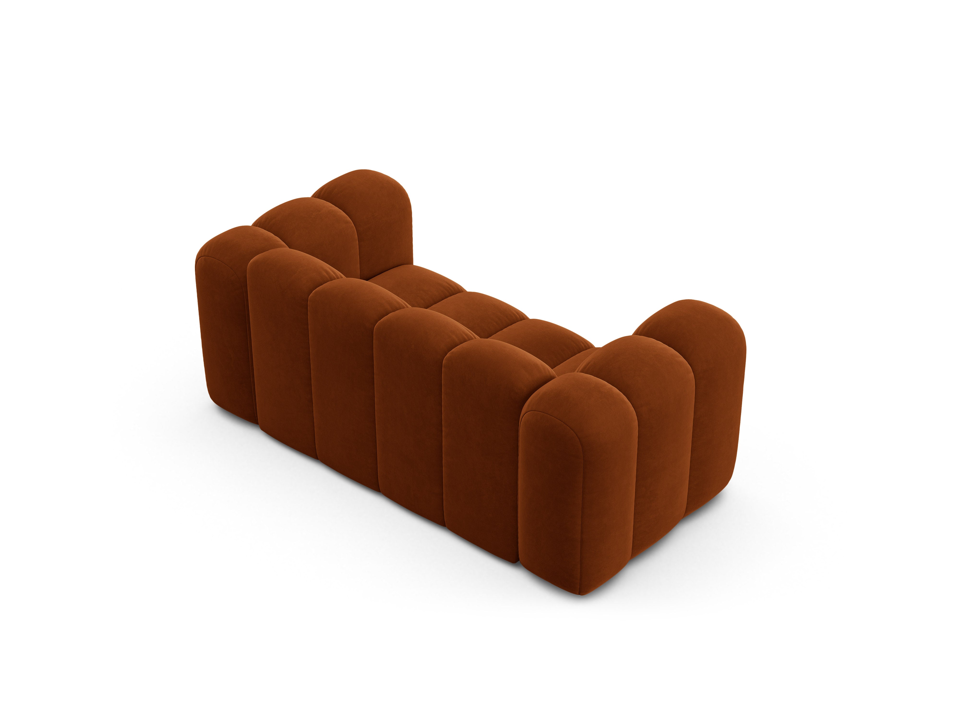 Sofa z jemného velúru 2-miestna LUPINE tehlová
