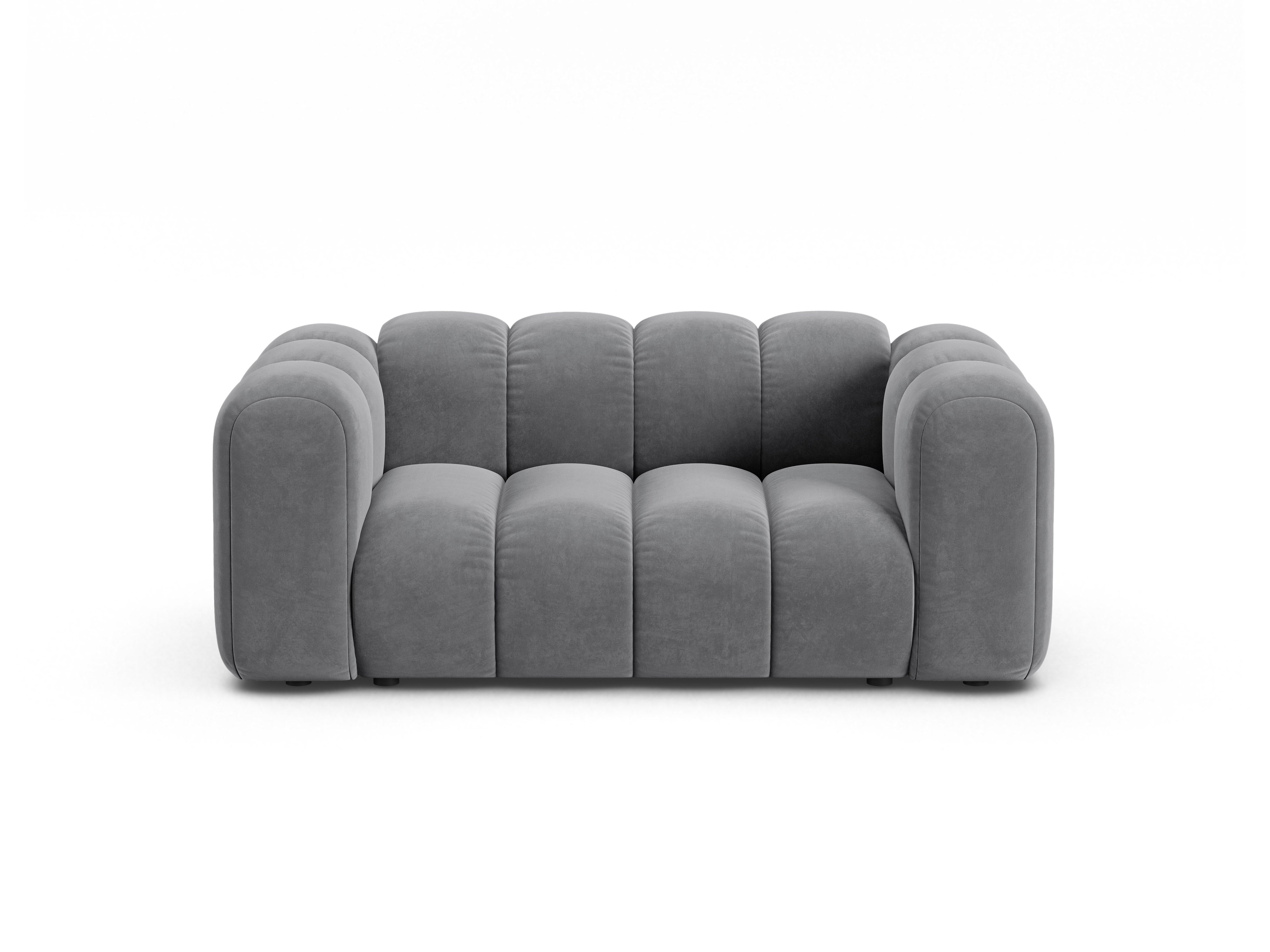 Sofa z jemného velúru pre 2 osoby LUPINE šedá