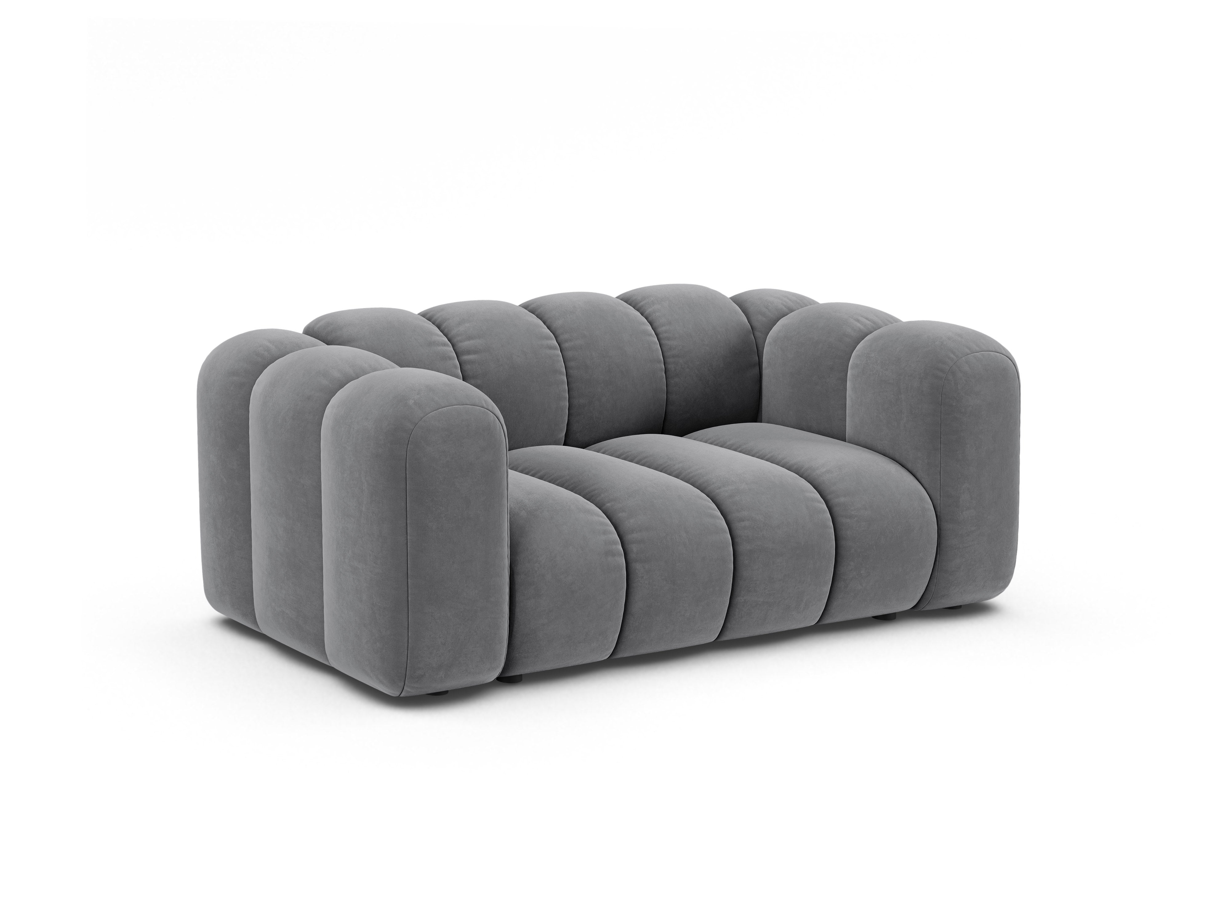 Sofa z jemného velúru pre 2 osoby LUPINE šedá