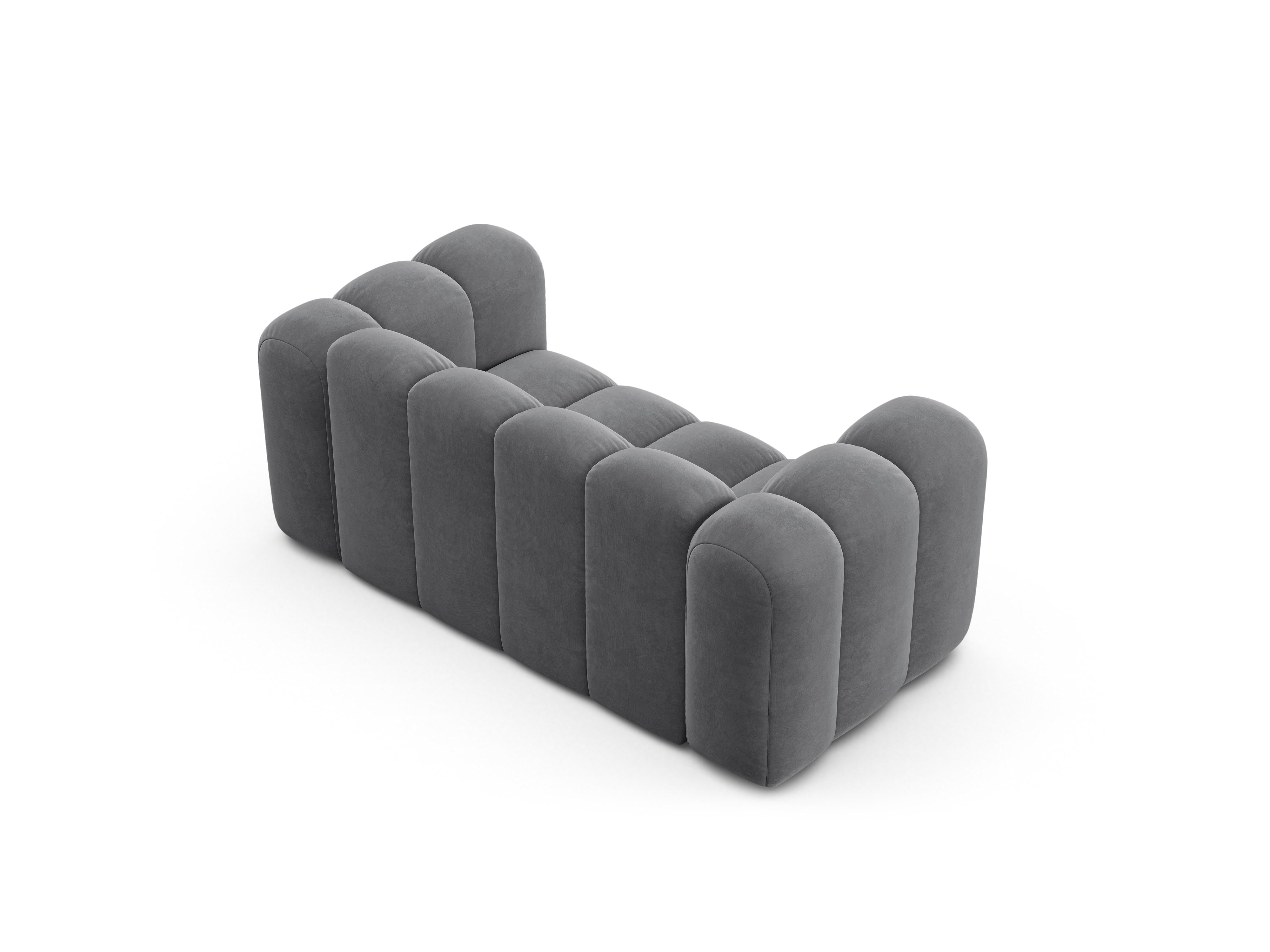 Sofa z jemného velúru pre 2 osoby LUPINE šedá