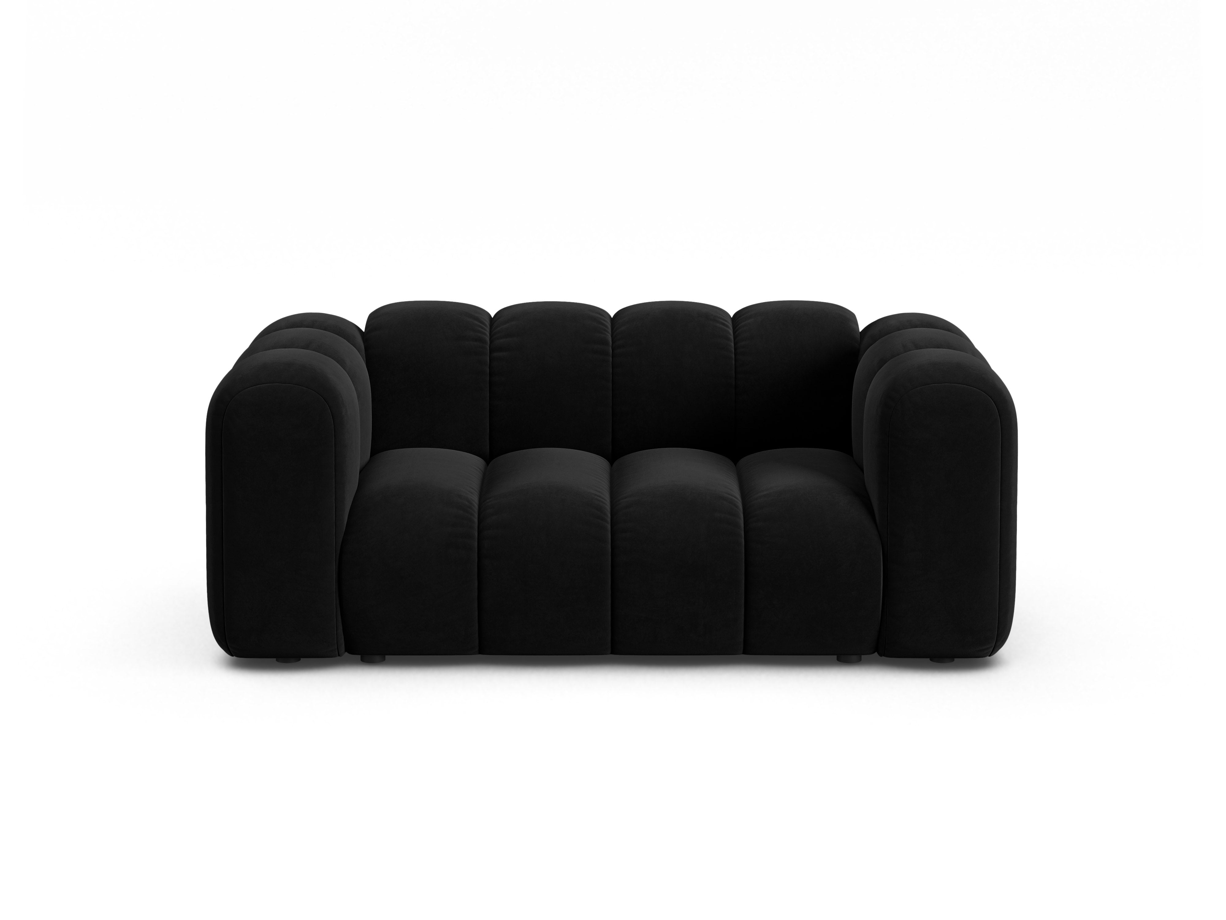 Sofa z jemného velúru 2-miestna LUPINE čierna